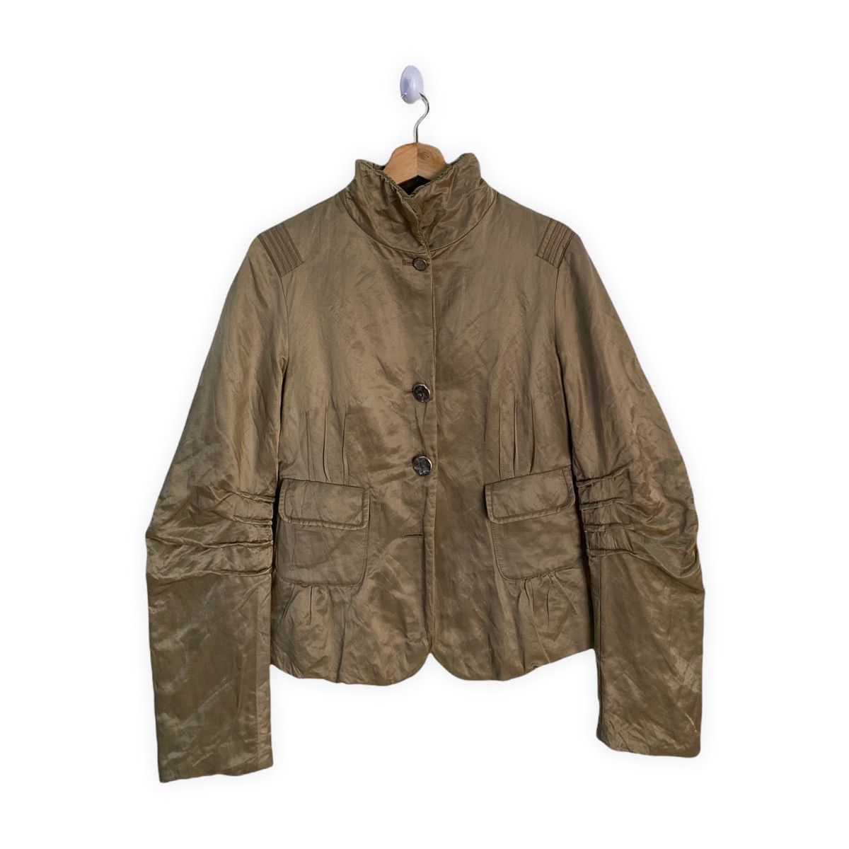 Marithe + Francois Girbaud MARITHE FRANCOIS GIRBAUD WRINKLE CROPPED PATTERN JACKET Size US S / EU 44-46 / 1 - 6 Thumbnail
