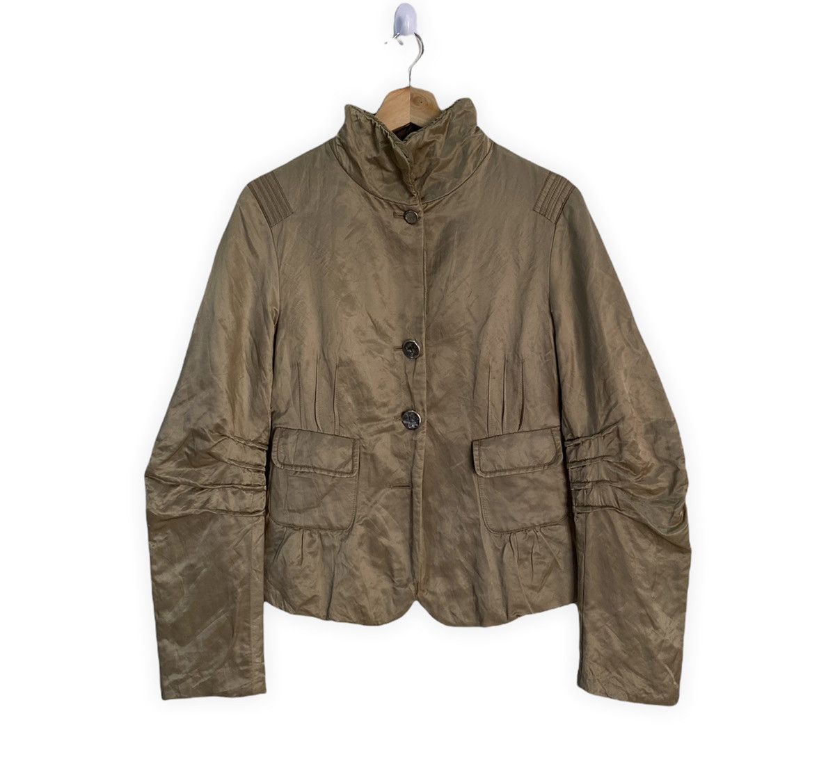 Marithe + Francois Girbaud MARITHE FRANCOIS GIRBAUD WRINKLE CROPPED PATTERN JACKET Size US S / EU 44-46 / 1 - 1 Thumbnail