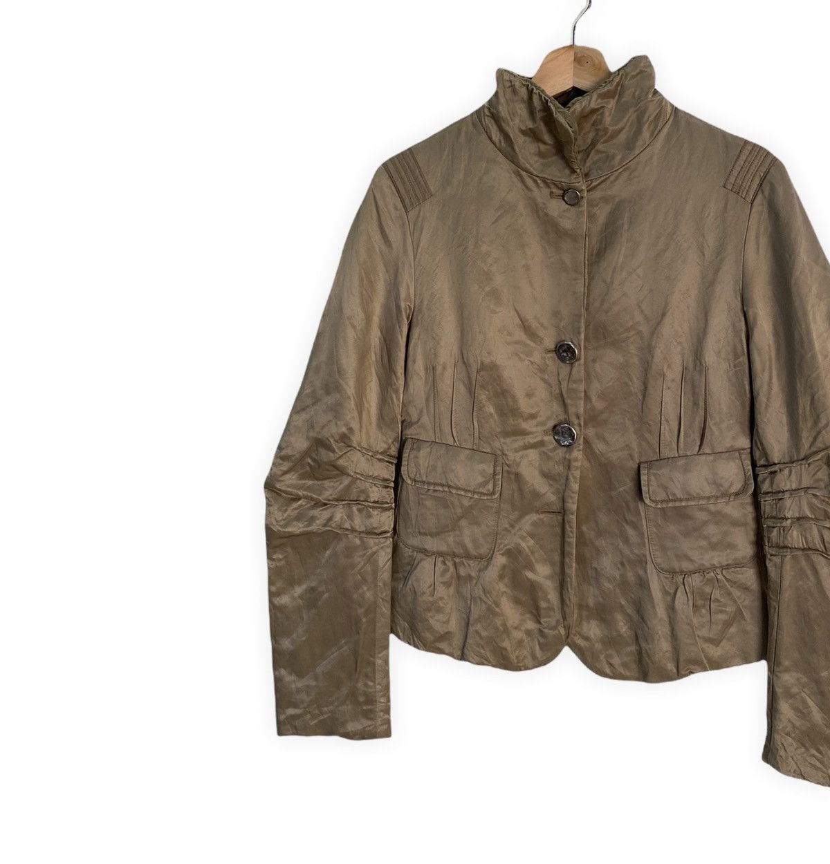 Marithe + Francois Girbaud MARITHE FRANCOIS GIRBAUD WRINKLE CROPPED PATTERN JACKET Size US S / EU 44-46 / 1 - 5 Thumbnail