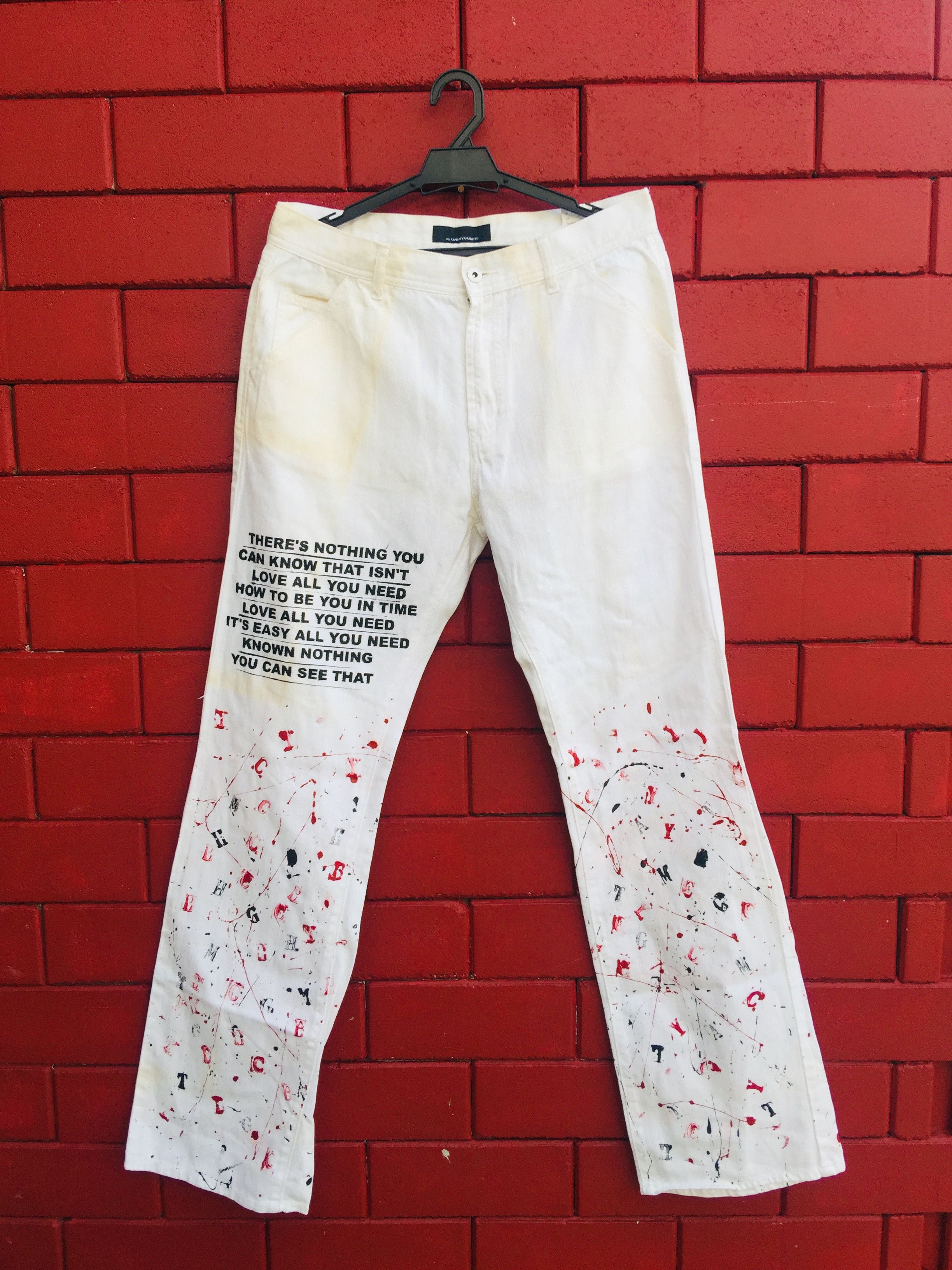 image of Kansai Yamamoto Sissy Japanese Tokyo Style Fashion Denim in White, Men's (Size 33)