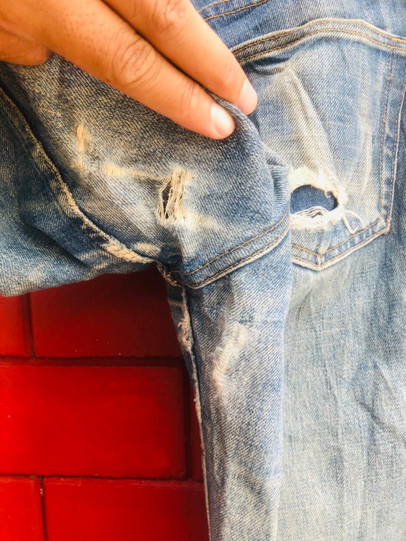 Helmut Lang × Vintage Vintage Helmut Lang Distressed Designer Fashion Style Denim Size US 29 - 10 Thumbnail