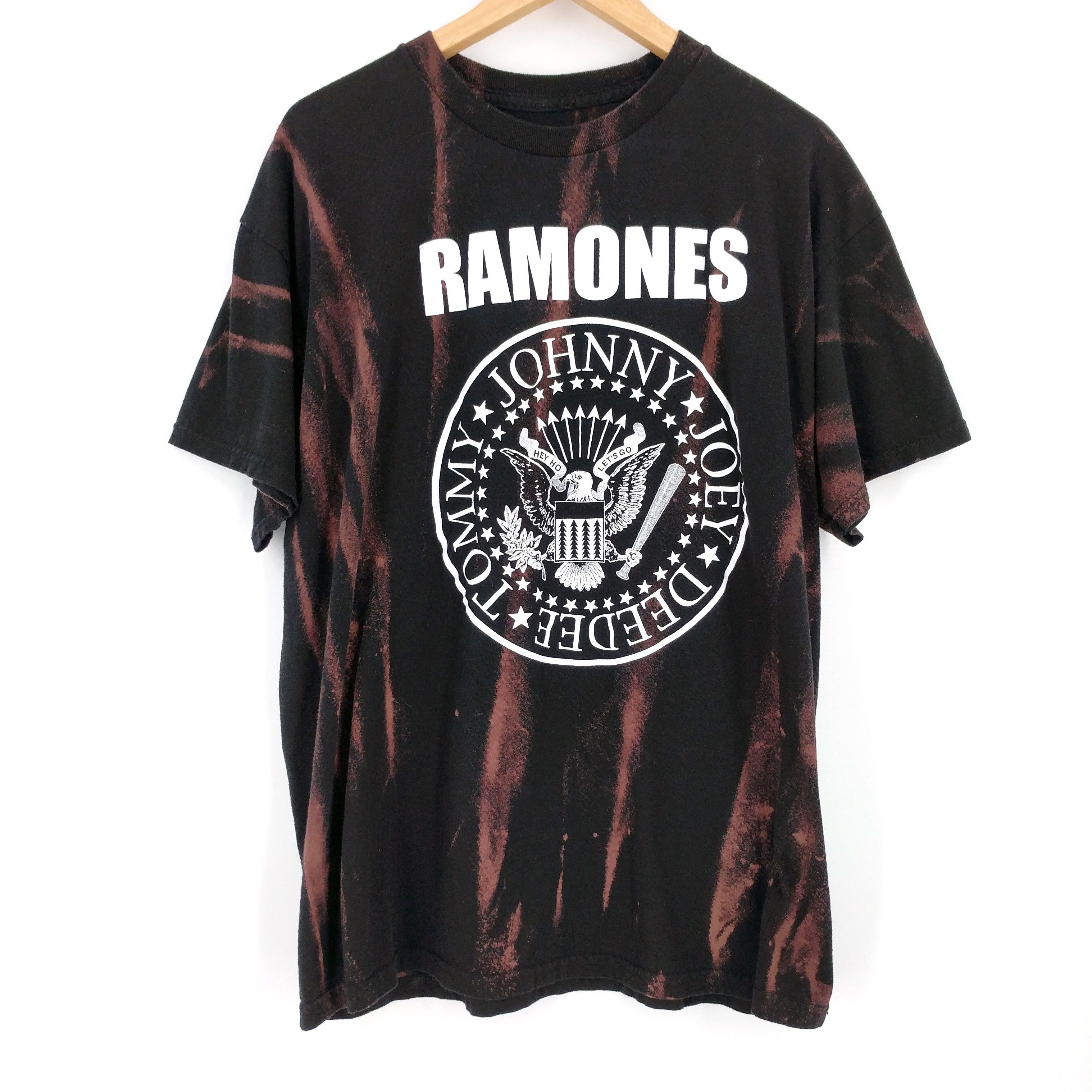 Band Tees Ramones Custom Bleached Distressed Punk Rock Band T-Shirt Size US XL / EU 56 / 4 - 1 Thumbnail