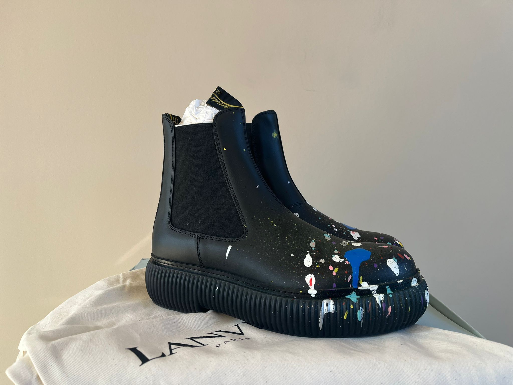 image of Gallery Dept x Lanvin Style Arpege Ankle Boots In Black / Multicolor, Men's (Size 8)