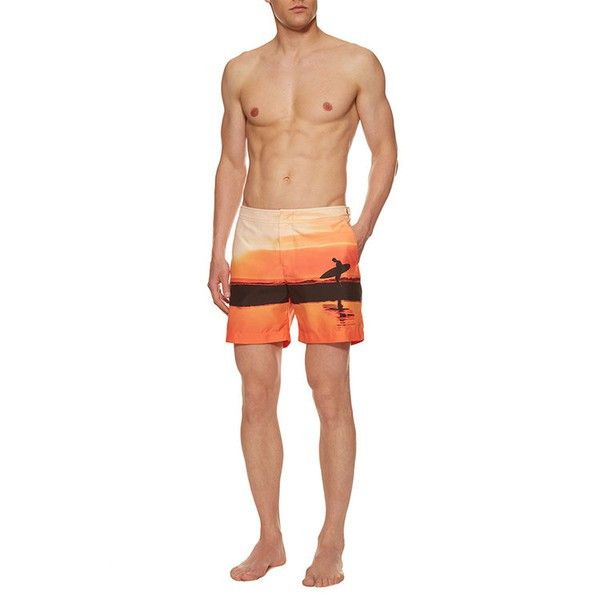 image of Orlebar Brown Bulldog Sundown Orange Swim Shorts Size 30 Us, Men's