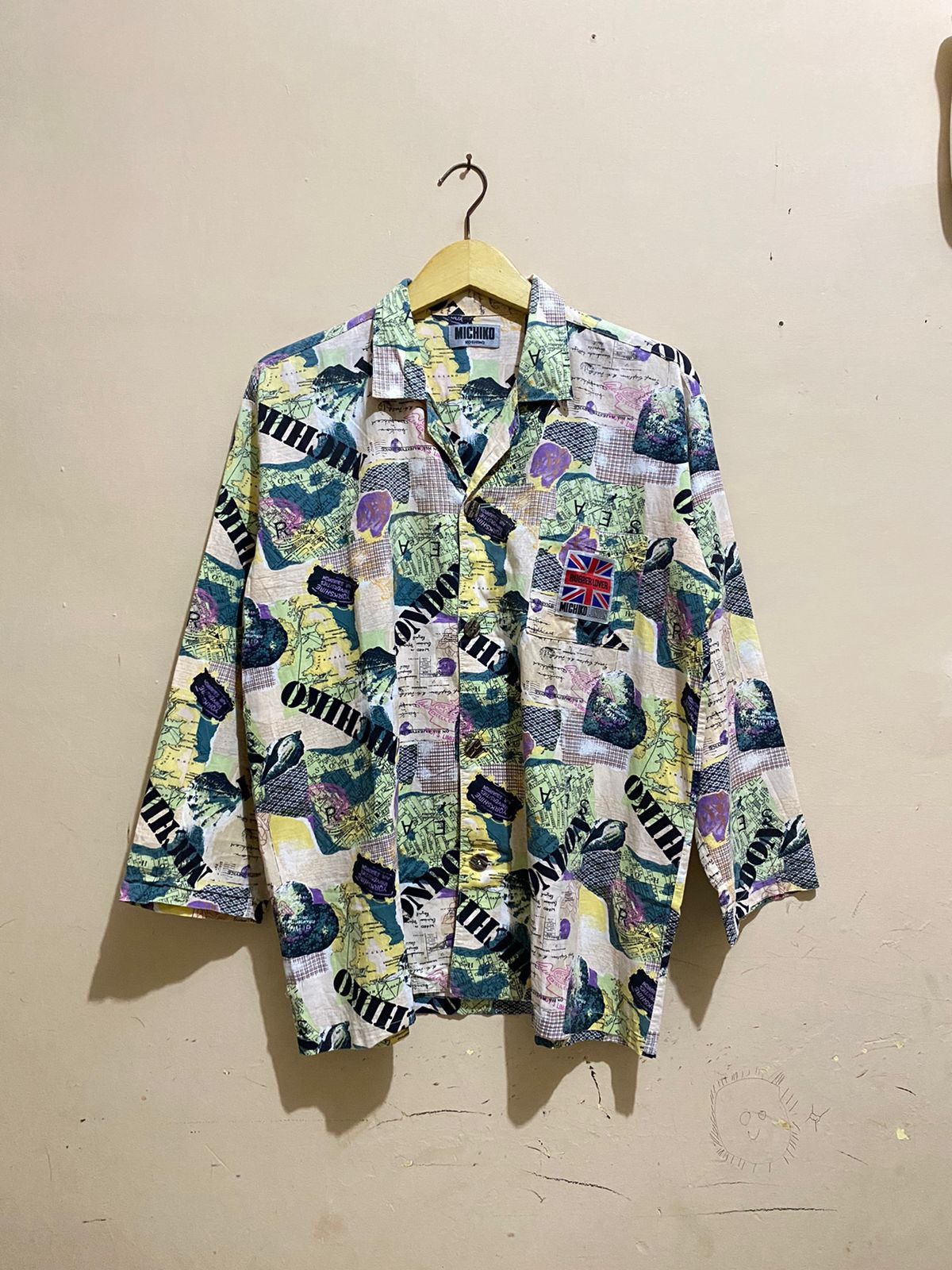 VINTAGE RARE 80s MICHIKO KOSHINO OVER PRINT