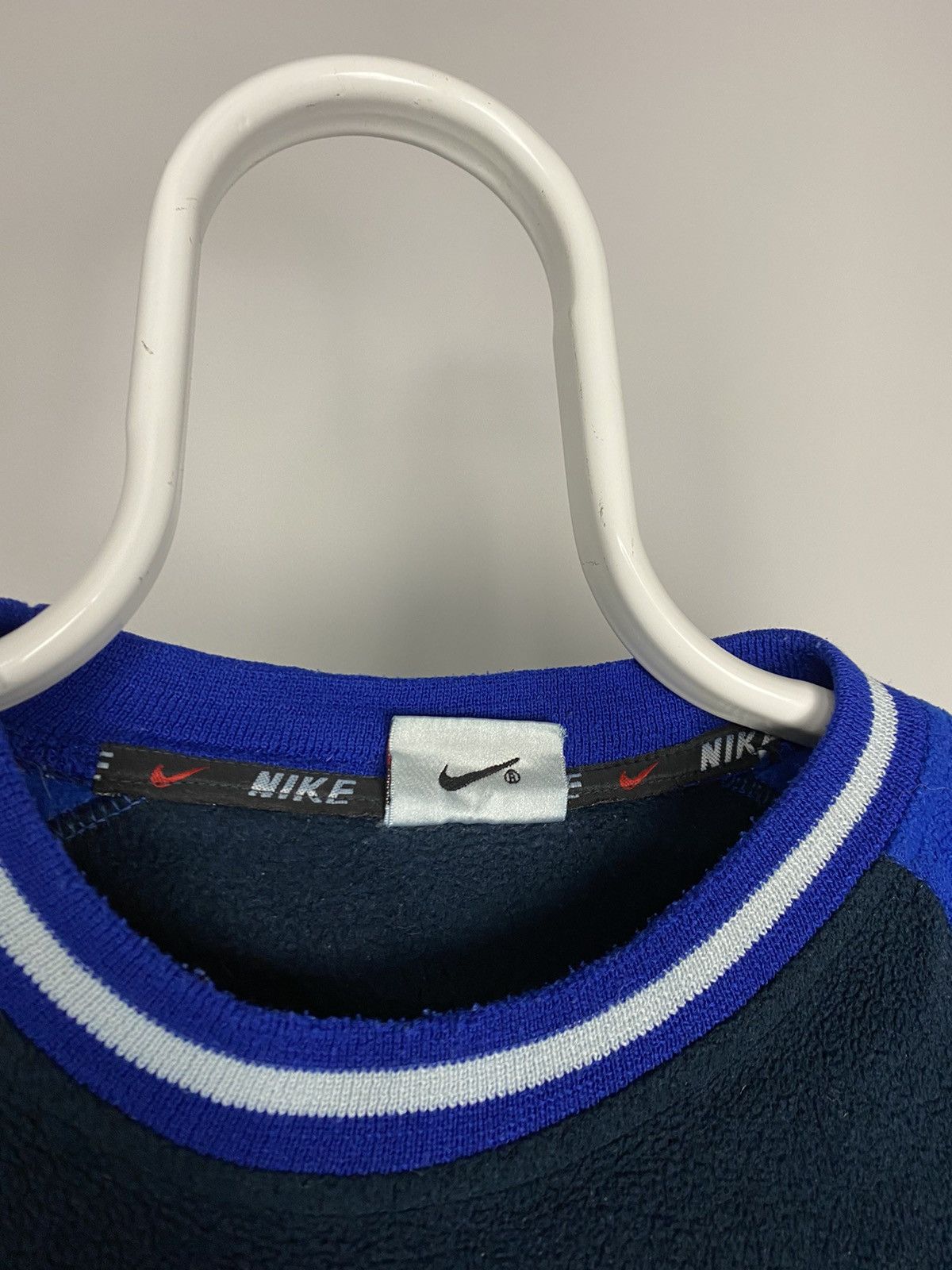 Nike × Vintage Nike vintage spell out fleece sweatshirt center swoosh Size US L / EU 52-54 / 3 - 3 Thumbnail