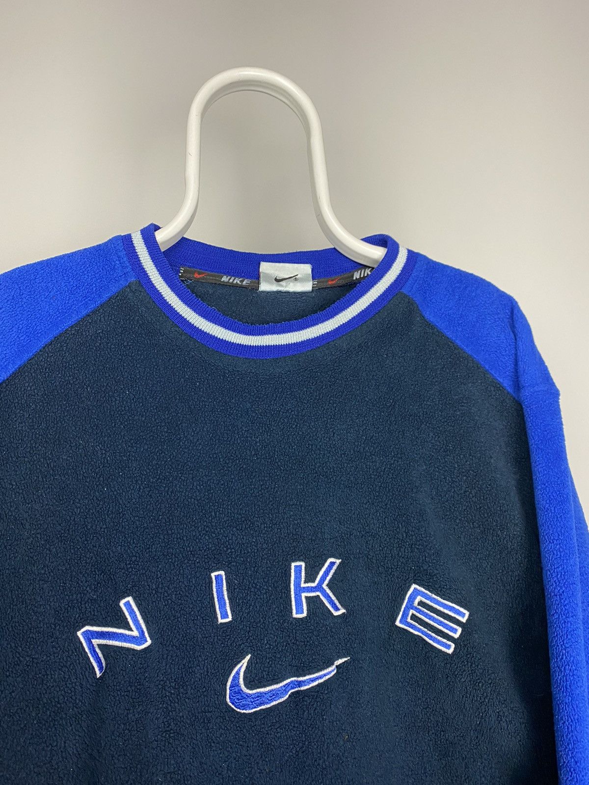 Nike × Vintage Nike vintage spell out fleece sweatshirt center swoosh Size US L / EU 52-54 / 3 - 2 Thumbnail