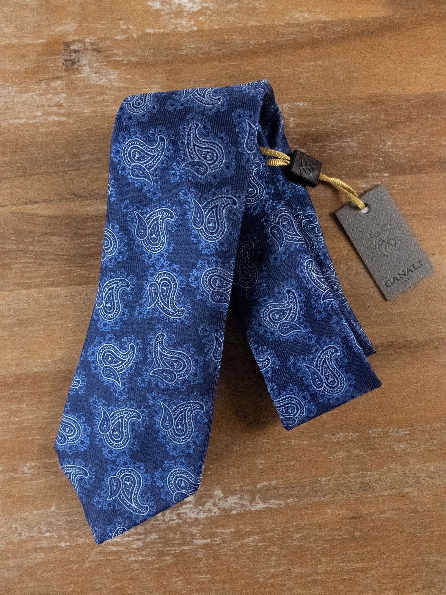 Canali CANALI blue paisley motif woven silk tie authentic NWT Size ONE SIZE - 1 Thumbnail