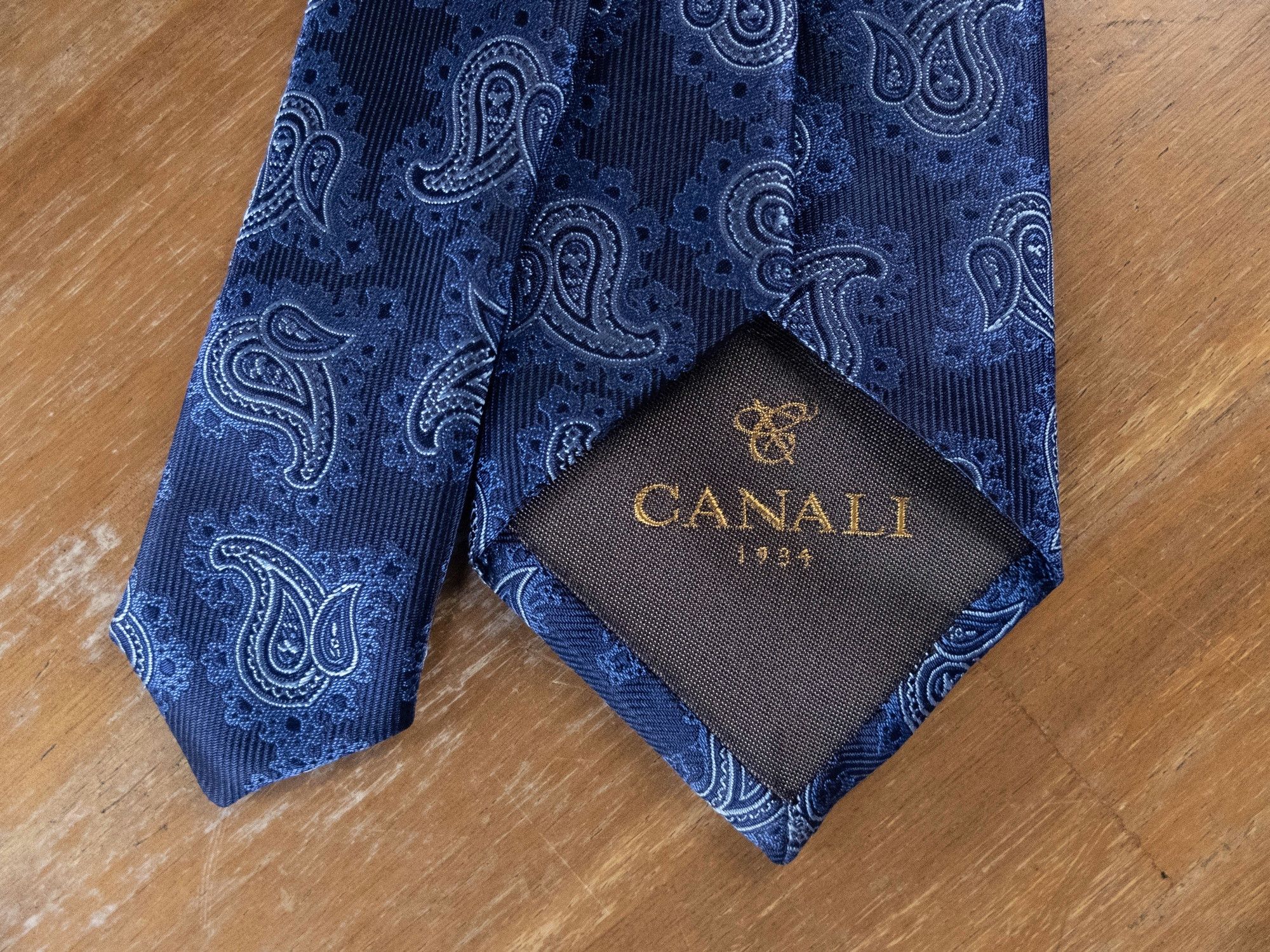 Canali CANALI blue paisley motif woven silk tie authentic NWT Size ONE SIZE - 4 Thumbnail