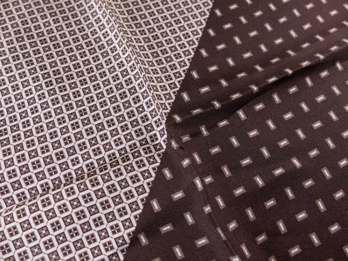 Ermenegildo Zegna ERMENEGILDO ZEGNA brown beige silk pocket square authentic Size ONE SIZE - 3 Thumbnail