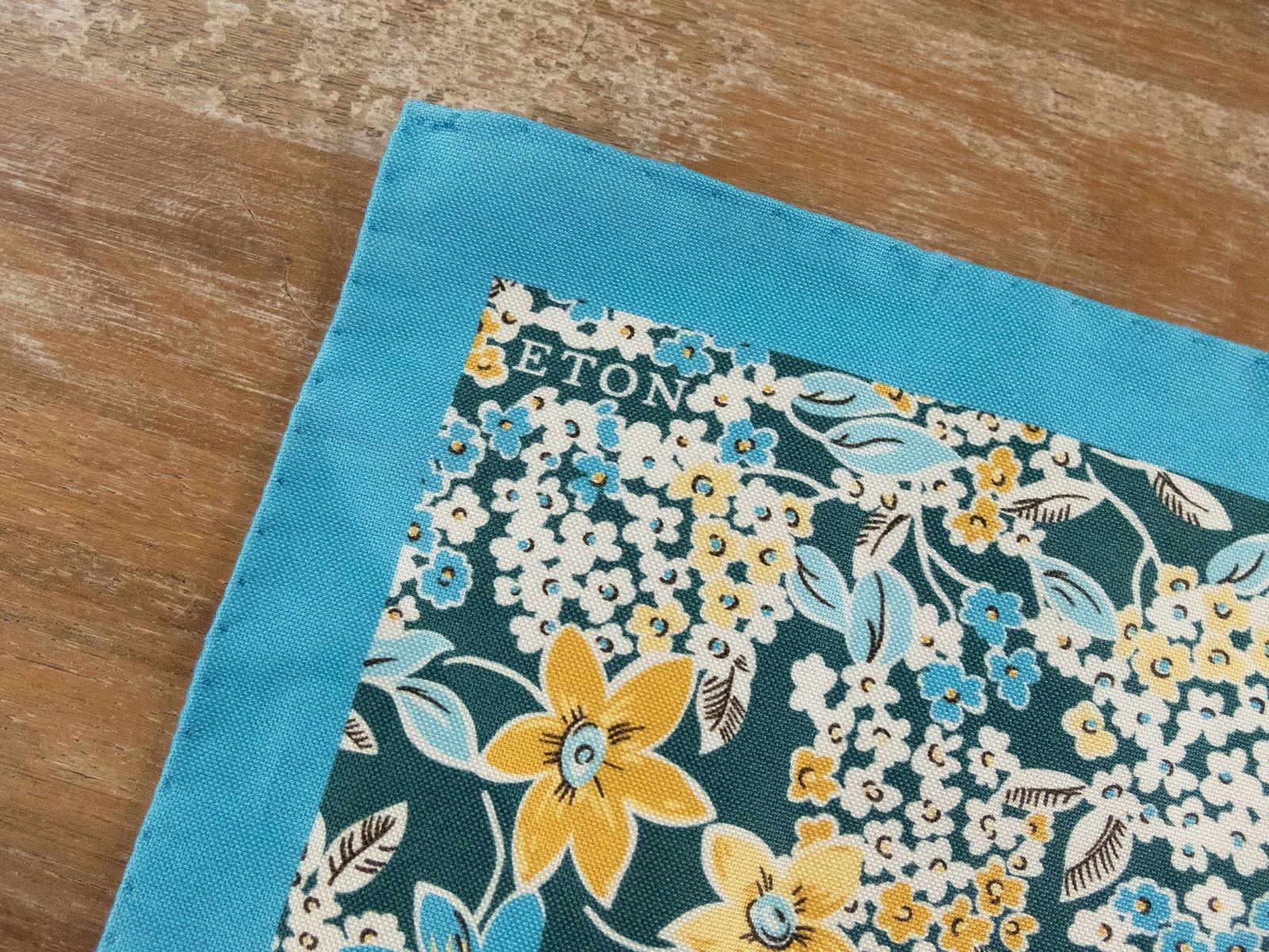 Eton ETON of Sweden blue floral cotton silk blend pocket square Size ONE SIZE - 2 Thumbnail