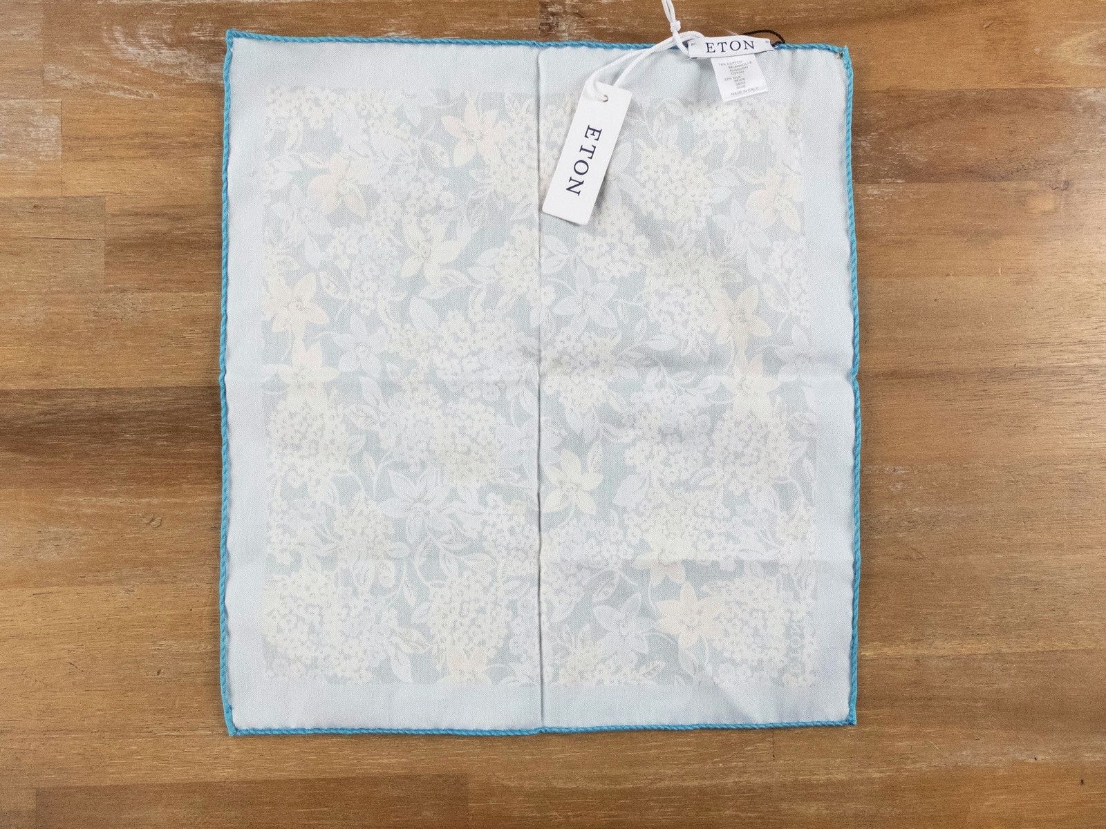 Eton ETON of Sweden blue floral cotton silk blend pocket square Size ONE SIZE - 3 Thumbnail