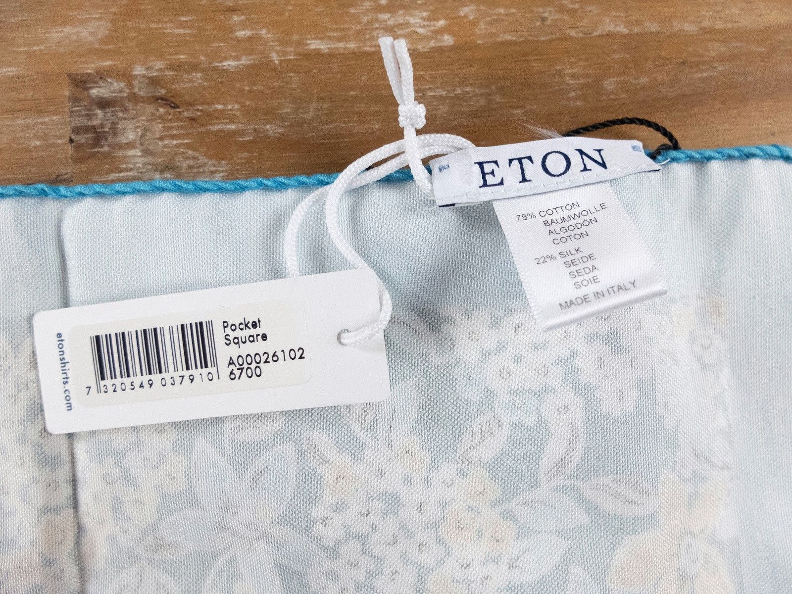 Eton ETON of Sweden blue floral cotton silk blend pocket square Size ONE SIZE - 4 Thumbnail