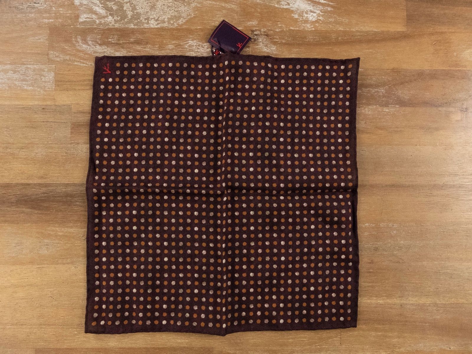Isaia ISAIA dark red polka dots print wool silk pocket square Size ONE SIZE - 1 Thumbnail