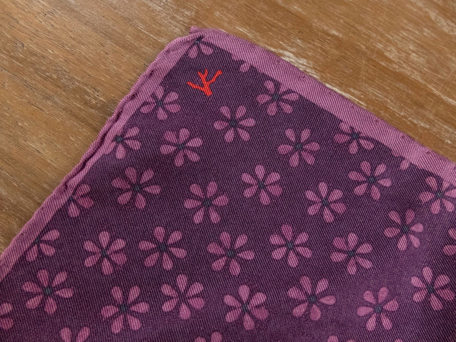 Isaia ISAIA purple floral print silk pocket square authentic NWT Size ONE SIZE - 2 Thumbnail
