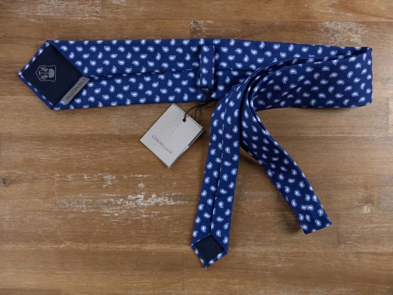 Corneliani CORNELIANI blue paisley motif silk tie authentic NWT Size ONE SIZE - 2 Thumbnail