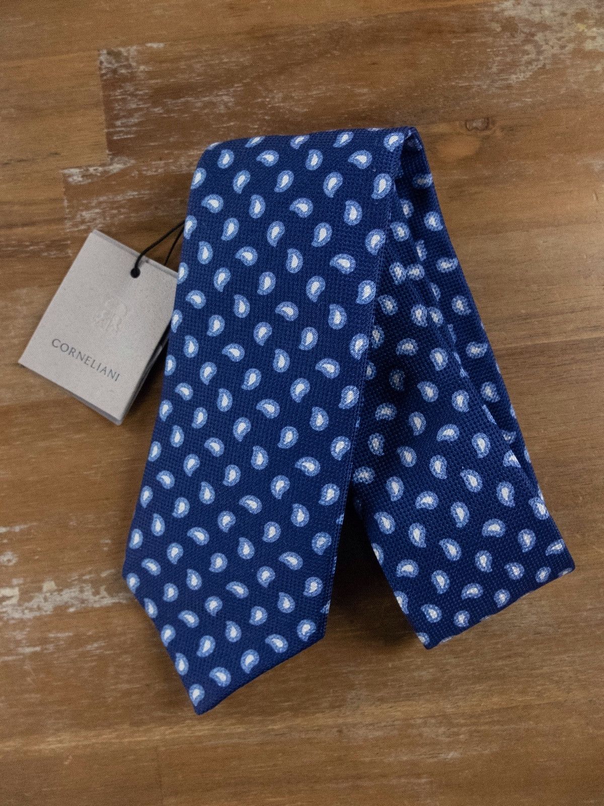 Corneliani CORNELIANI blue paisley motif silk tie authentic NWT Size ONE SIZE - 1 Thumbnail