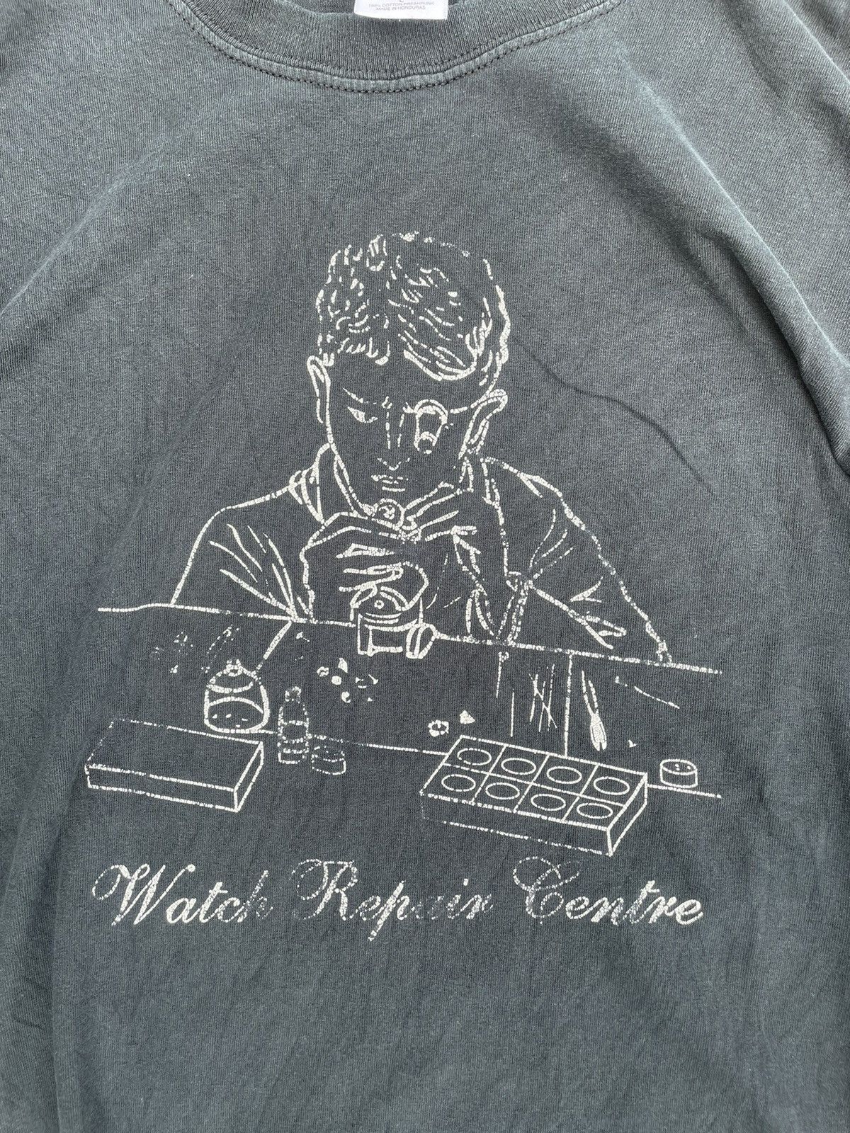 Gildan × Vintage Vintage Watch Repair Centre Black T-shirt Size US L / EU 52-54 / 3 - 3 Thumbnail