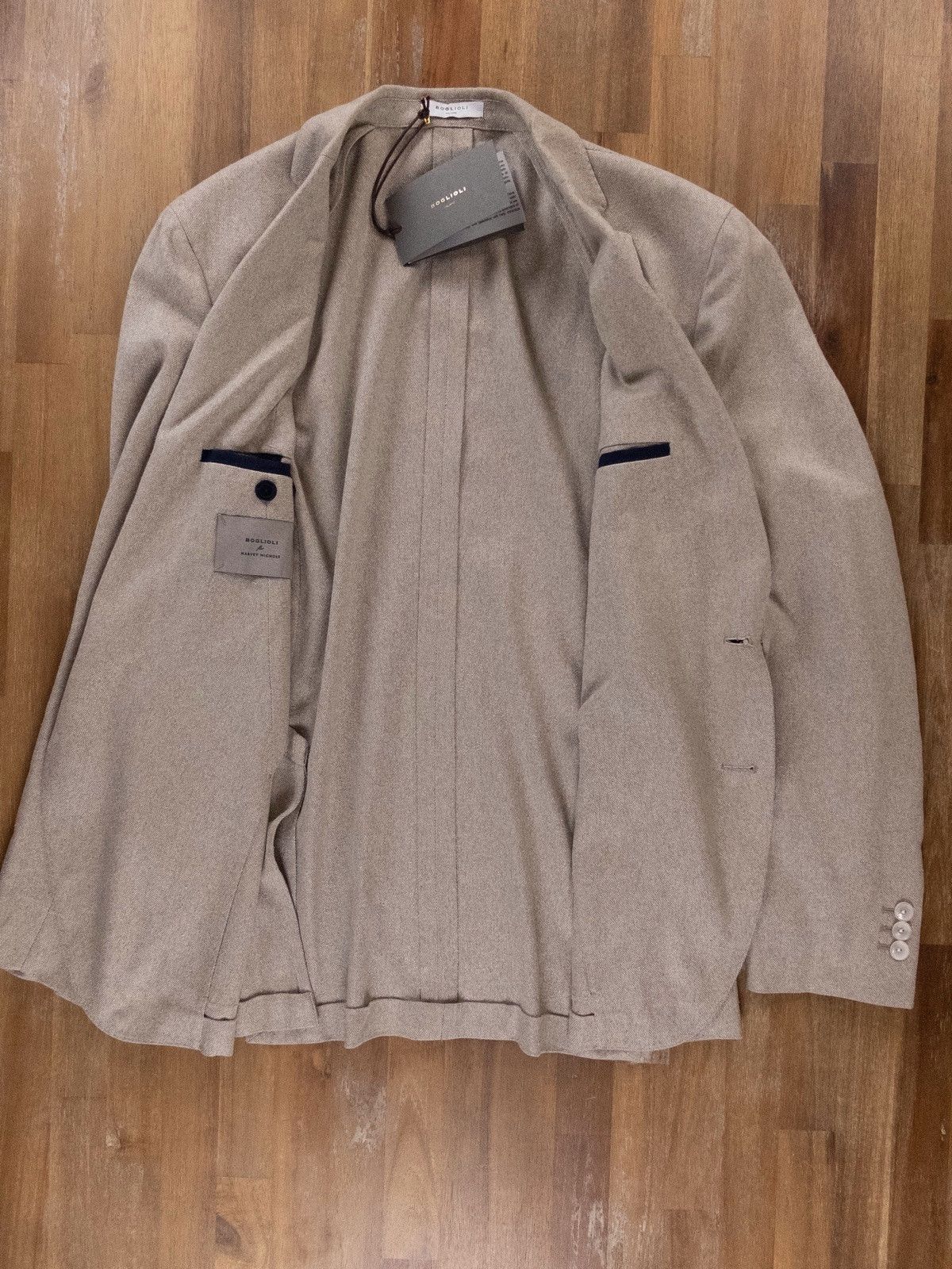 Boglioli BOGLIOLI beige silk sportcoat jacket Size 40 US q Size 40R - 5 Thumbnail