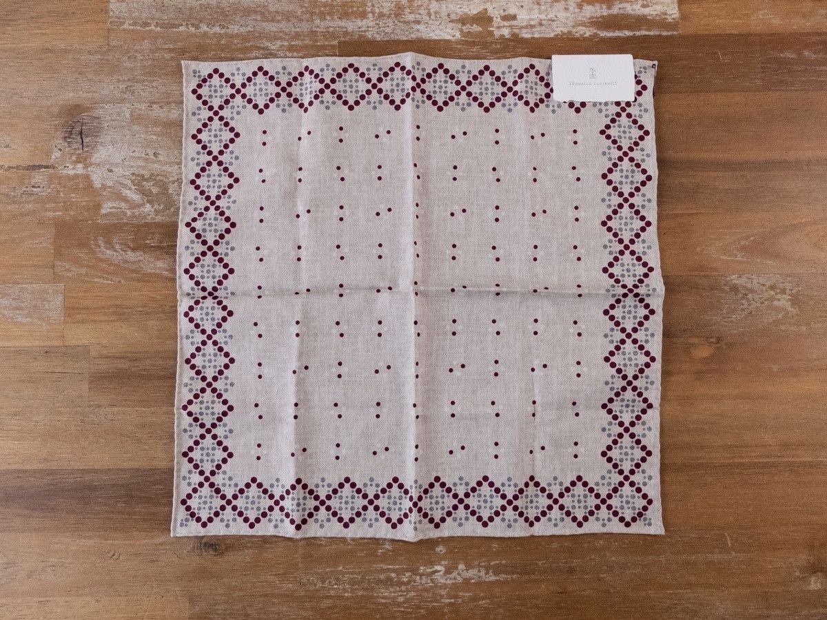 Brunello Cucinelli BRUNELLO CUCINELLI polka dots silk cotton pocket square Size ONE SIZE - 1 Thumbnail