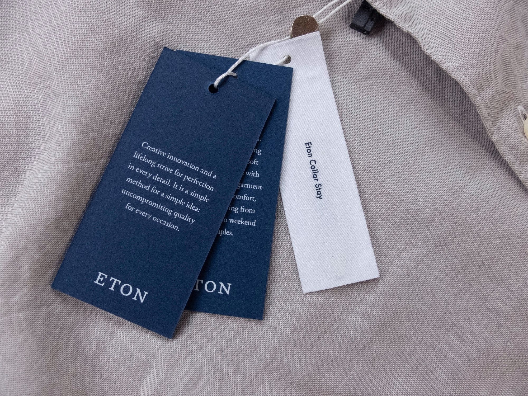 Eton ETON slim-fit lightweight beige cotton silk shirt 43 / 17 Size US L / EU 52-54 / 3 - 2 Thumbnail