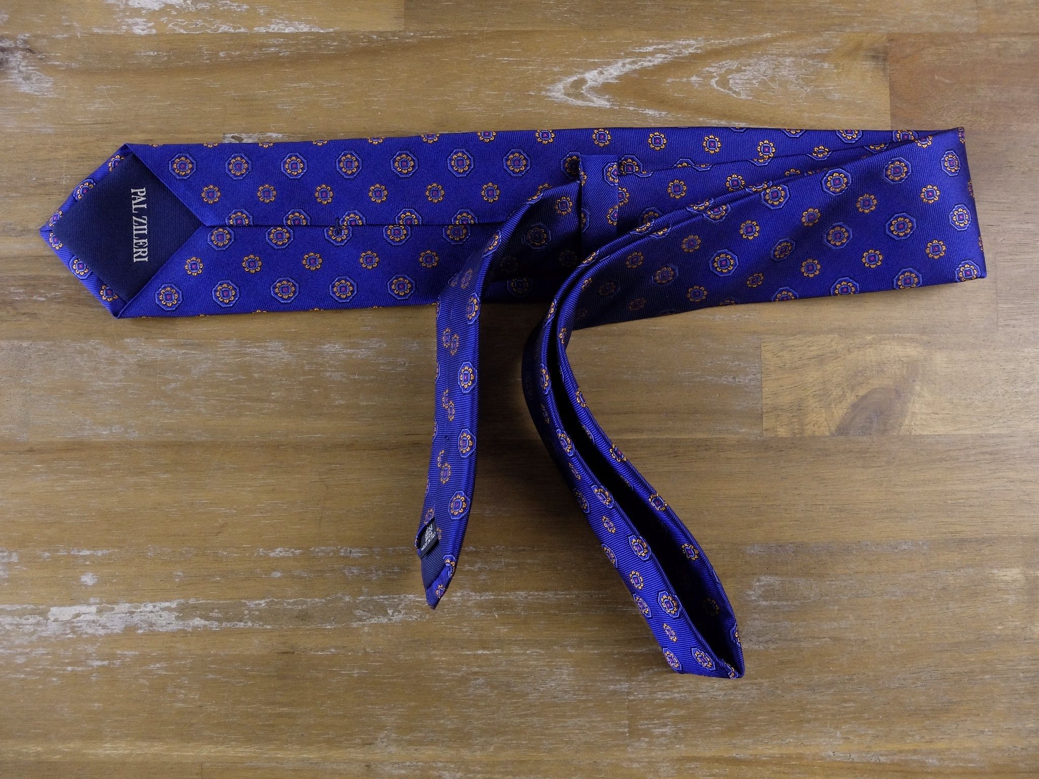 Pal Zileri PAL ZILERI blue floral motif woven silk tie authentic Size ONE SIZE - 2 Thumbnail