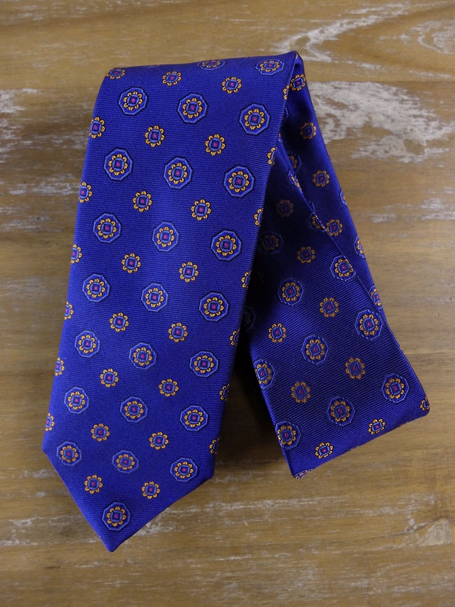 Pal Zileri PAL ZILERI blue floral motif woven silk tie authentic Size ONE SIZE - 1 Thumbnail