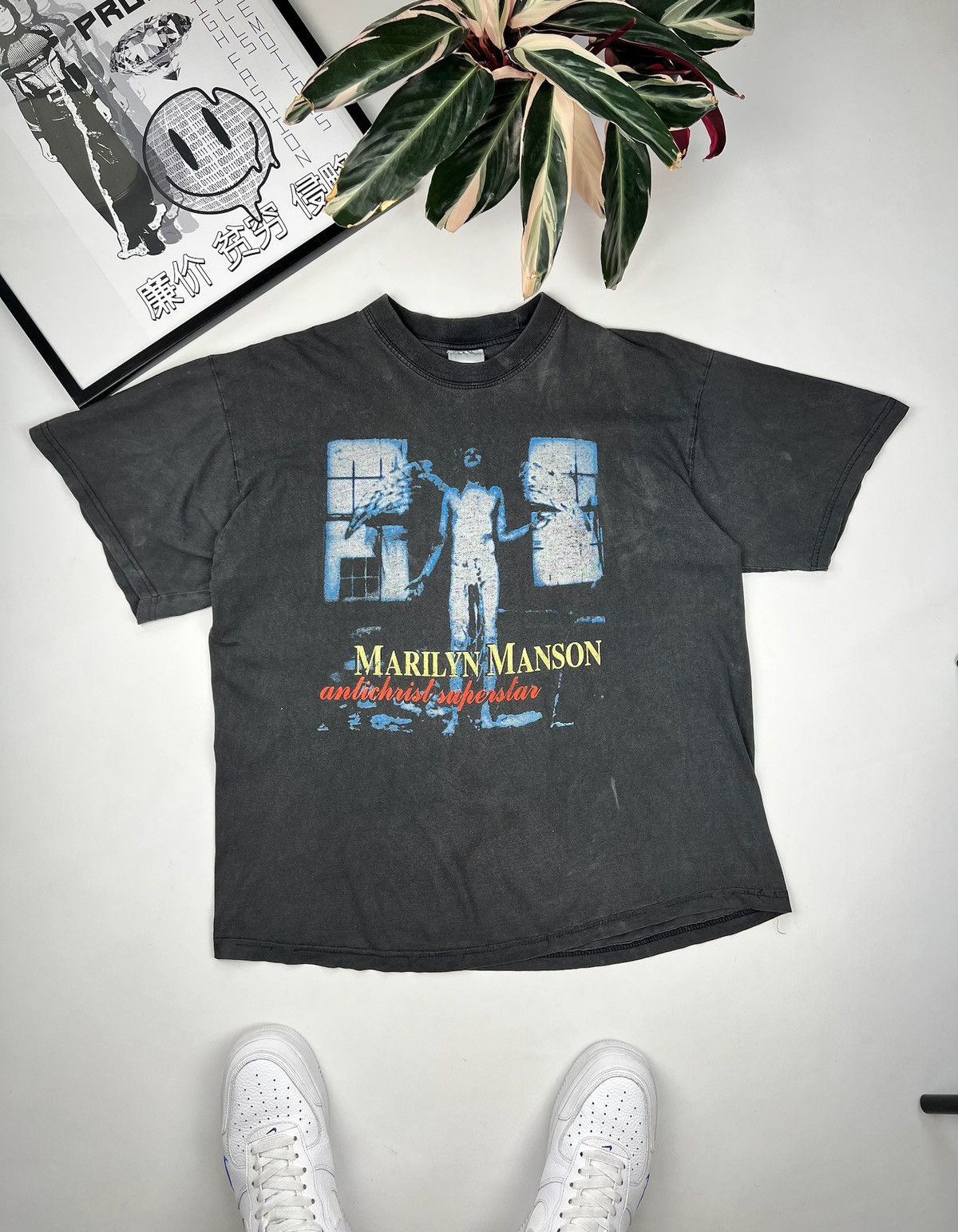 image of Band Tees x Vintage 90's Marilyn Manson Amazing Band Tee in Black, Men's (Size XL)