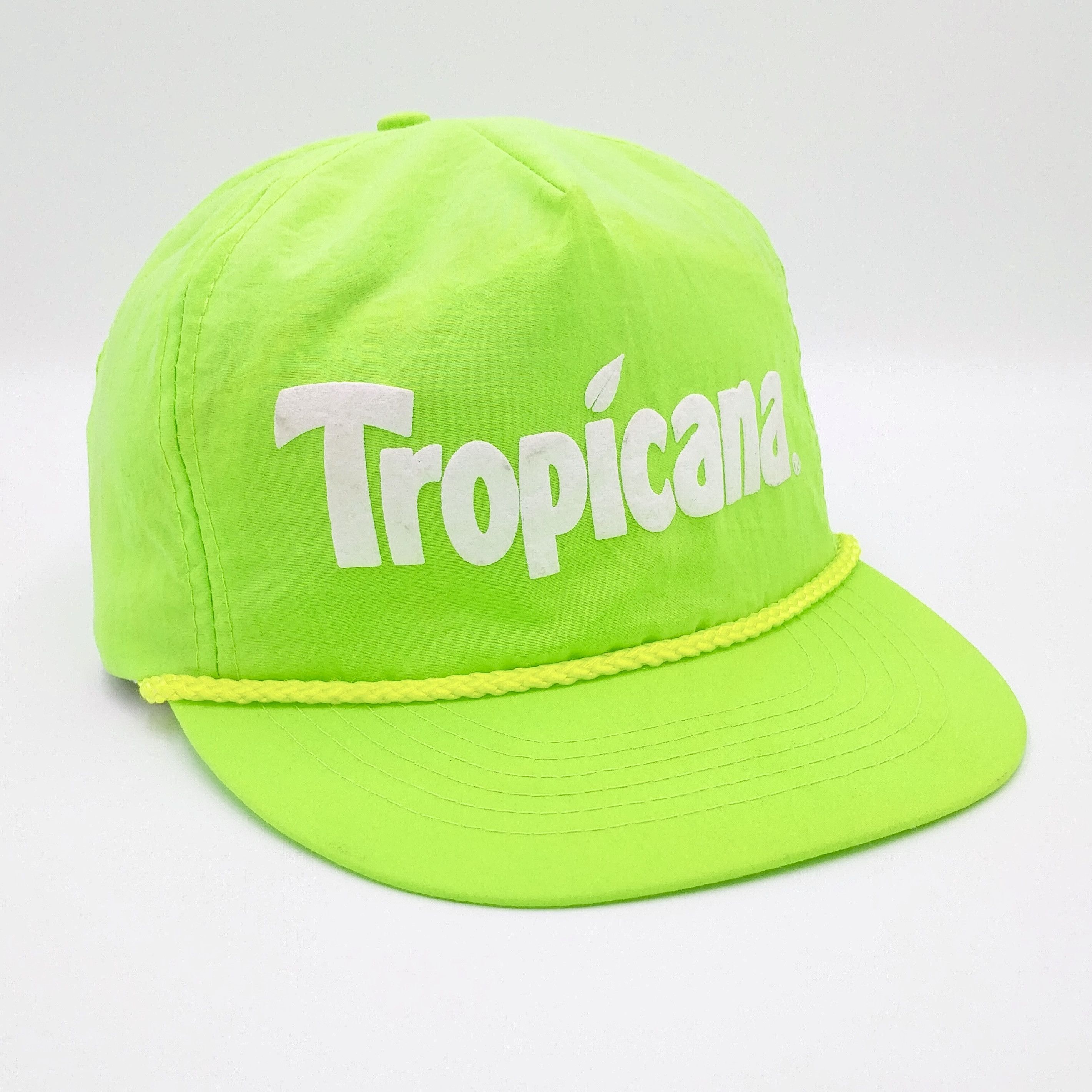 Vintage Vintage Tropicana Nylon Trucker Hat 90s Cap Neon Size ONE SIZE - 1 Thumbnail
