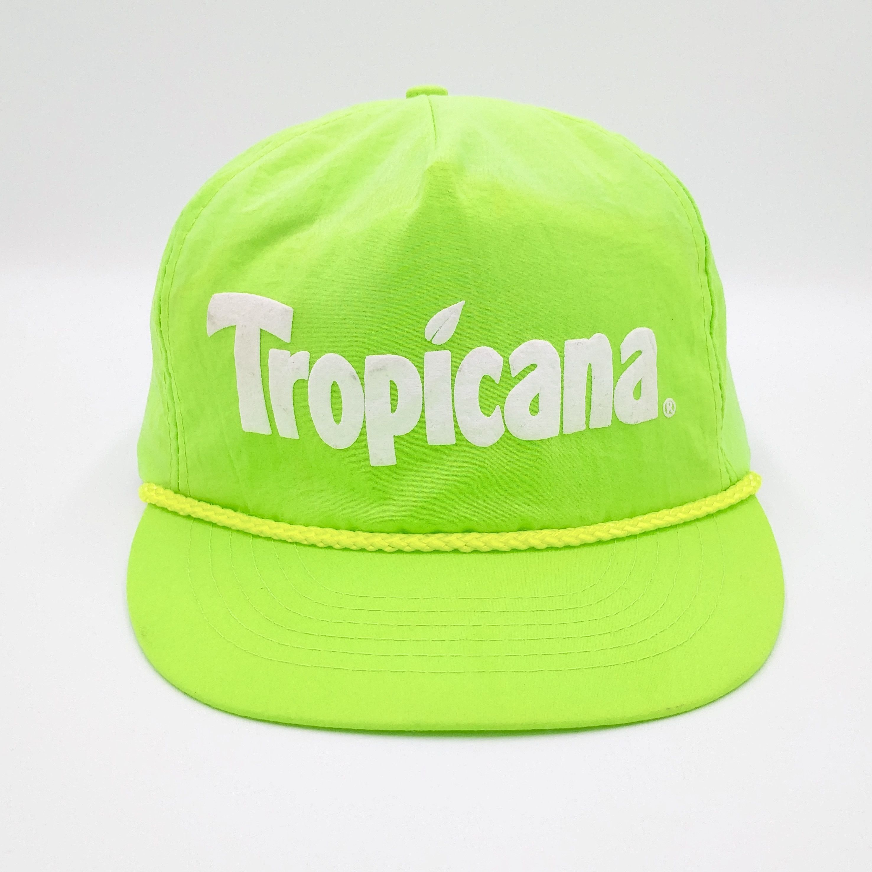 Vintage Vintage Tropicana Nylon Trucker Hat 90s Cap Neon Size ONE SIZE - 2 Thumbnail