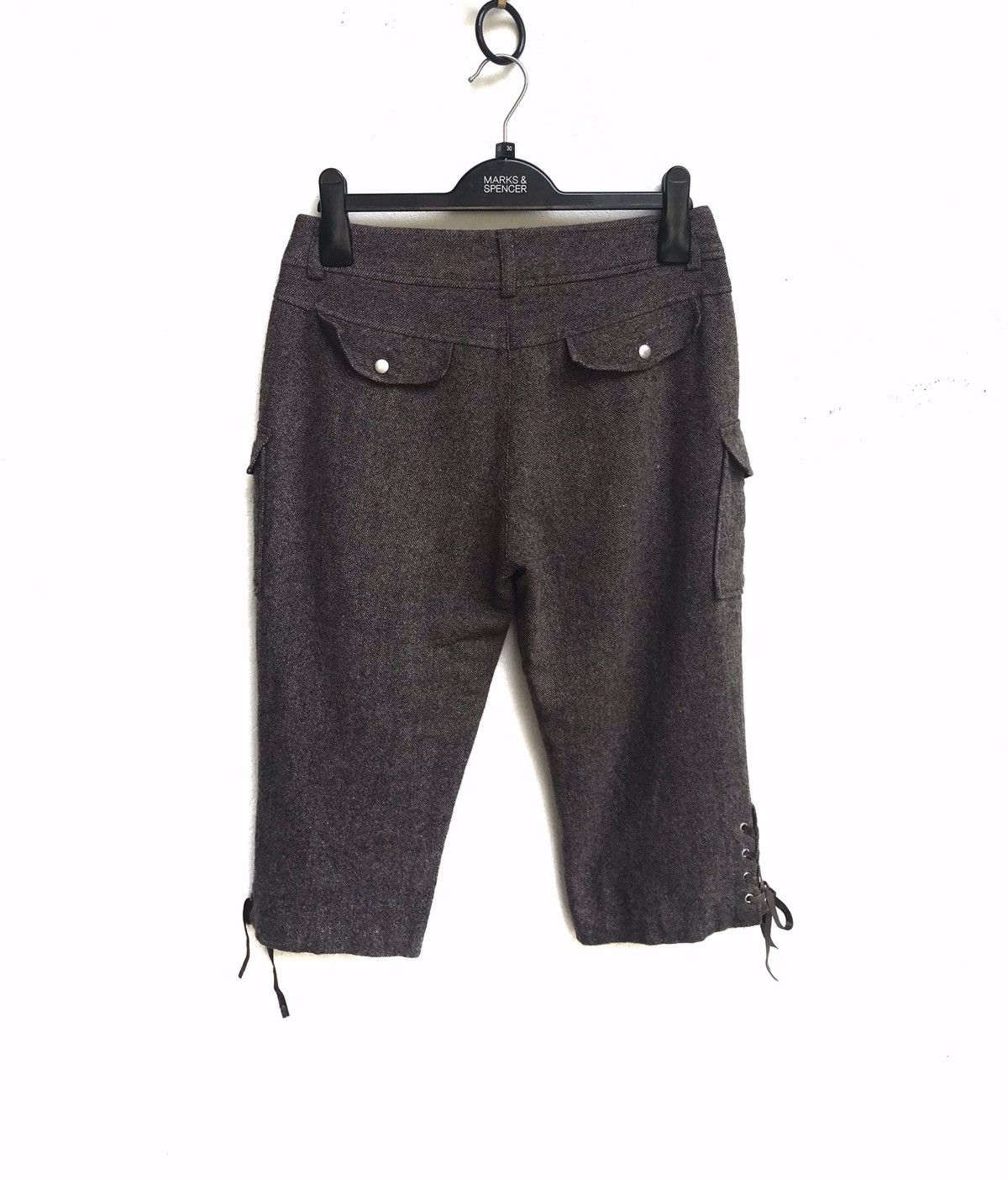 Japanese Brand 🔥Livre Claire Cargo Cropped Wool Pants Size 28" / US 6 / IT 42 - 2 Thumbnail