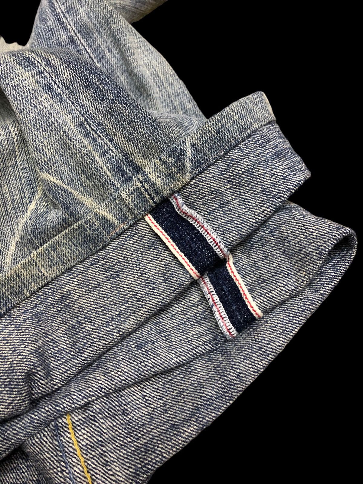Japanese Brand FLARE SWEET CAMEL SELVEDGE BUCKLE BACK DENIM Size 29" - 7 Thumbnail