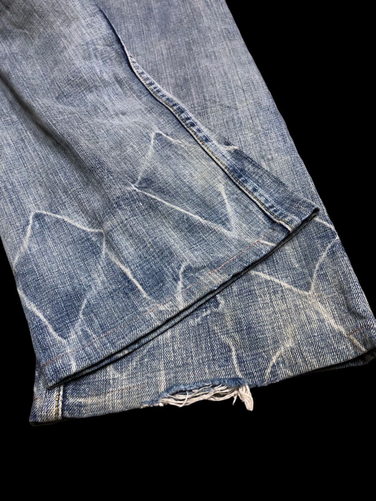 Japanese Brand FLARE SWEET CAMEL SELVEDGE BUCKLE BACK DENIM Size 29" - 3 Thumbnail
