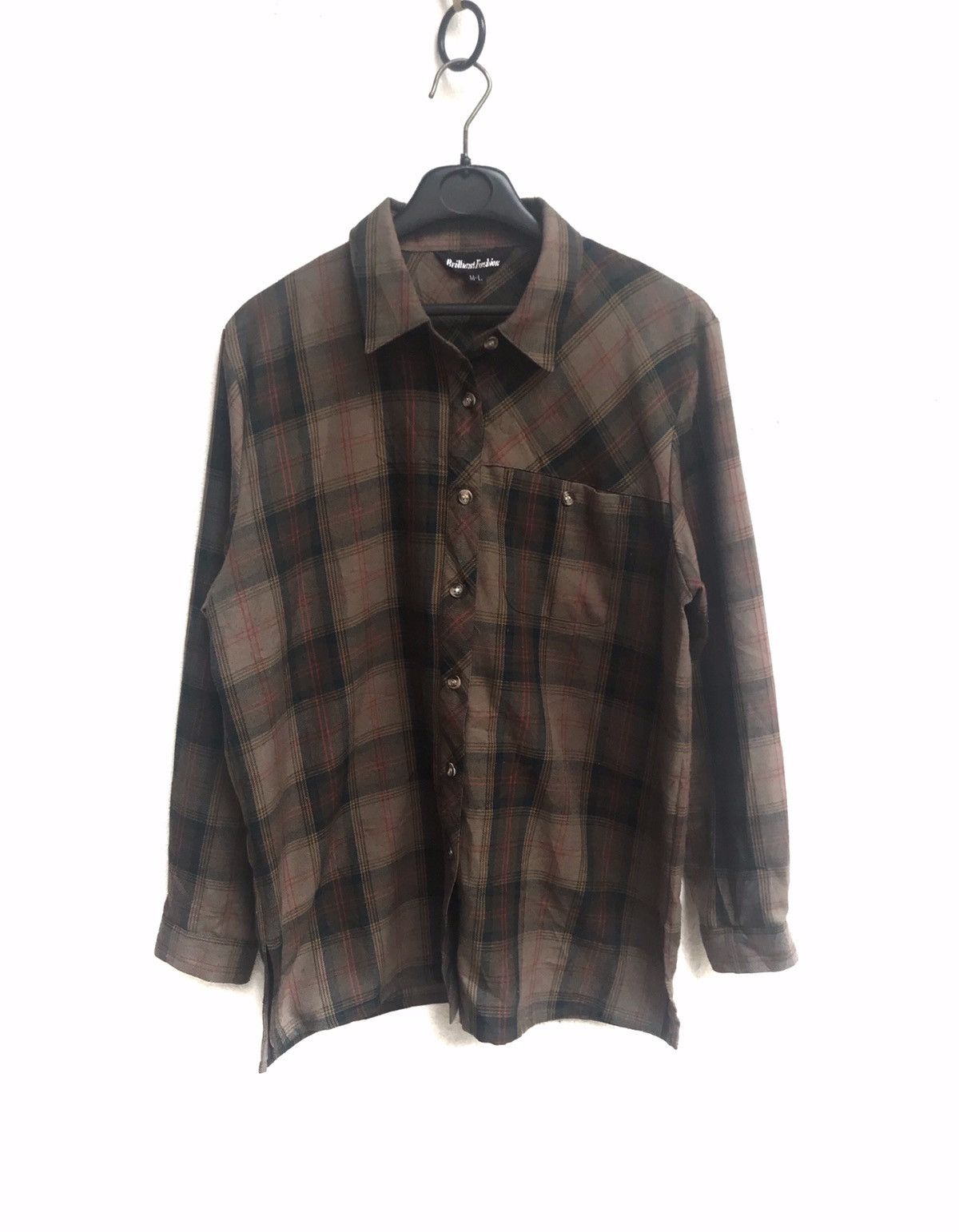 Japanese Brand 🔥Brilliant Fashion Long Sleeve Check Button Shirt Size M / US 6-8 / IT 42-44 - 1 Thumbnail