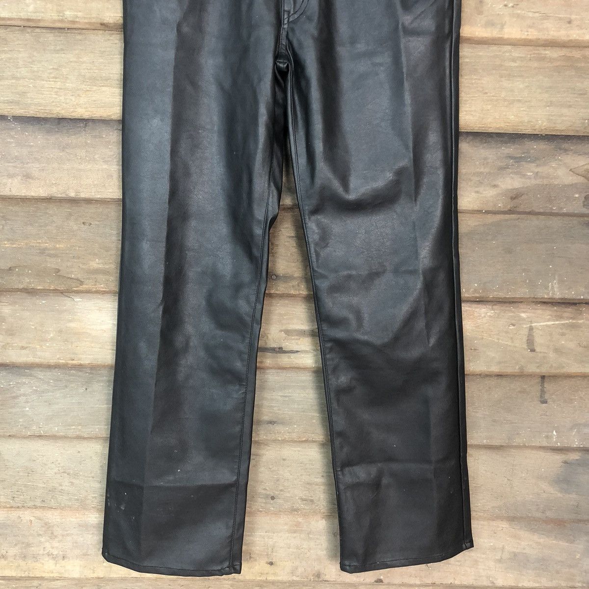 Leather DL Wrangler Black Straight synthetic Leather Pants #3366 Size 26" / US 2 / IT 38 - 3 Thumbnail