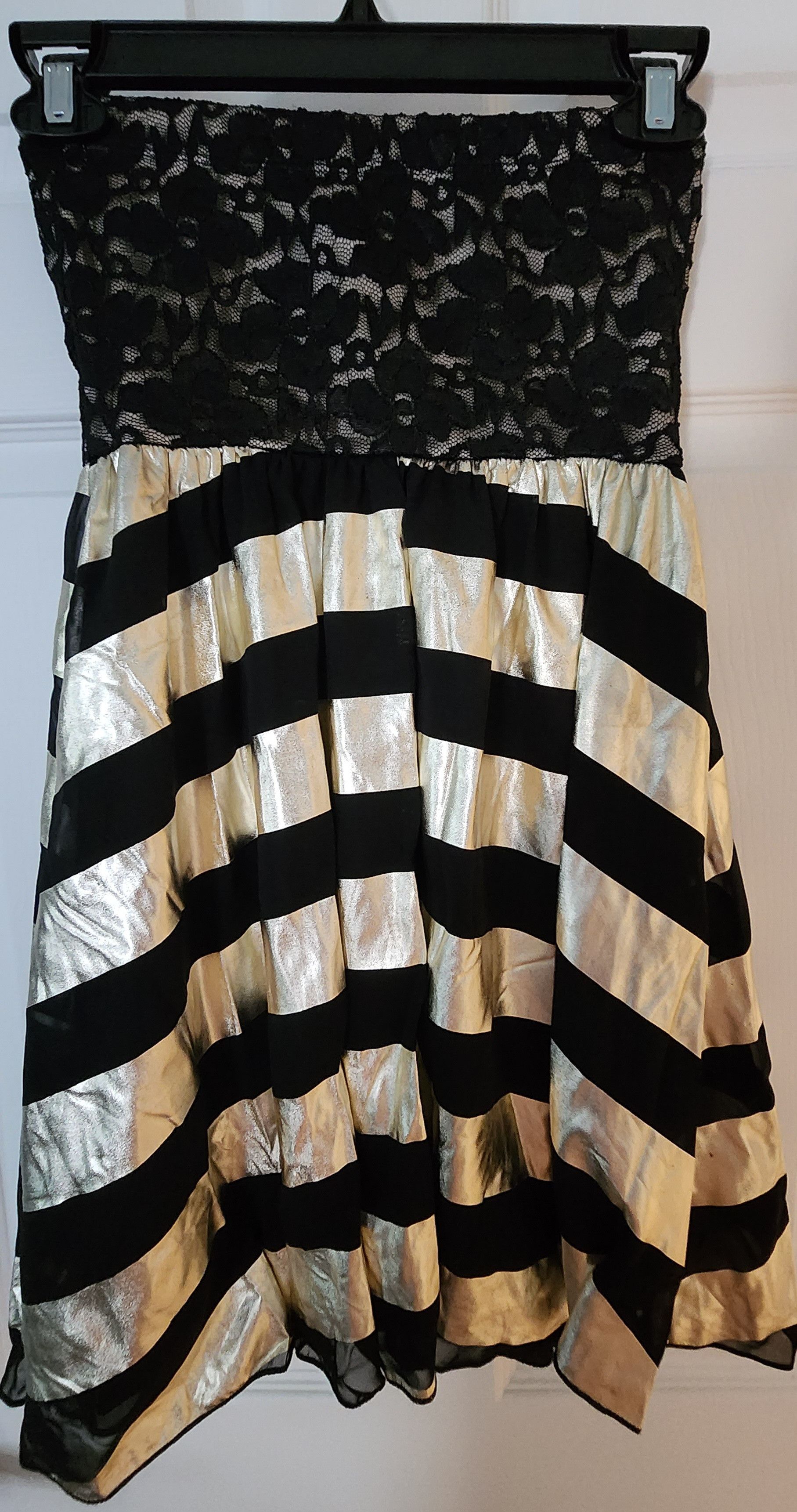 Other Trac Black Gold Stripe Lace Sweetheart Sleeveless Dress S Size S / US 4 / IT 40 - 2 Thumbnail