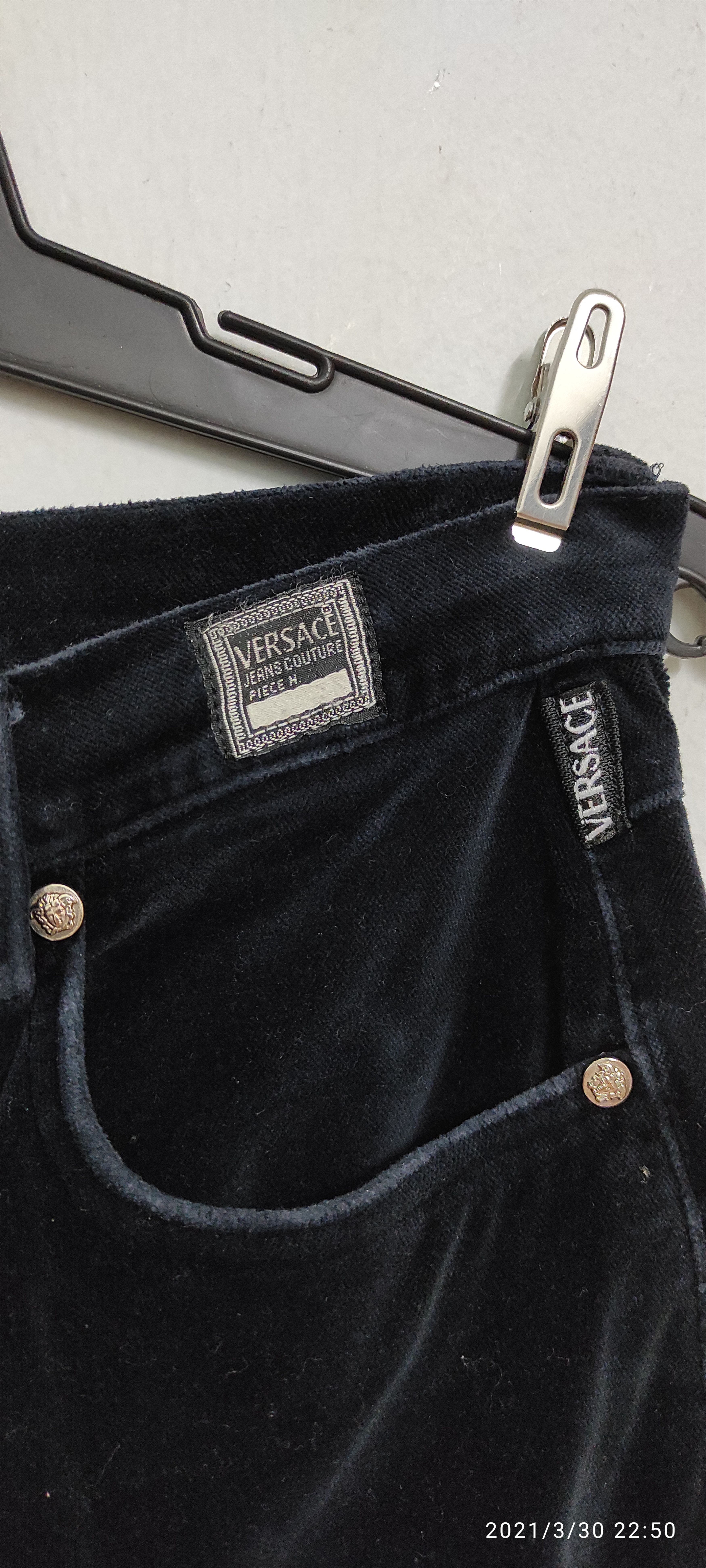 Versace Archive VERSACE JEANS COUTURE Velvet denim pants Size 28" / US 6 / IT 42 - 8 Thumbnail