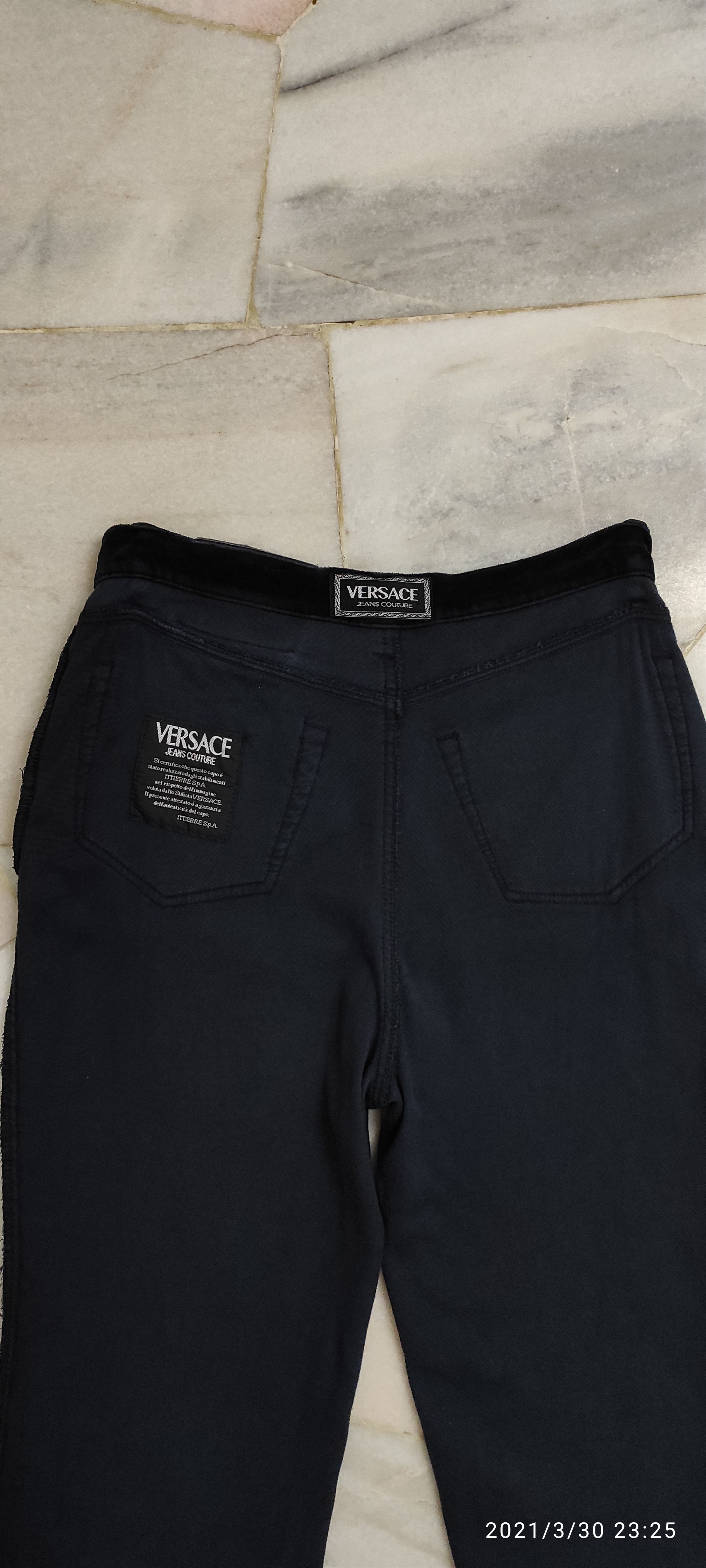 Versace Archive VERSACE JEANS COUTURE Velvet denim pants Size 28" / US 6 / IT 42 - 12 Thumbnail