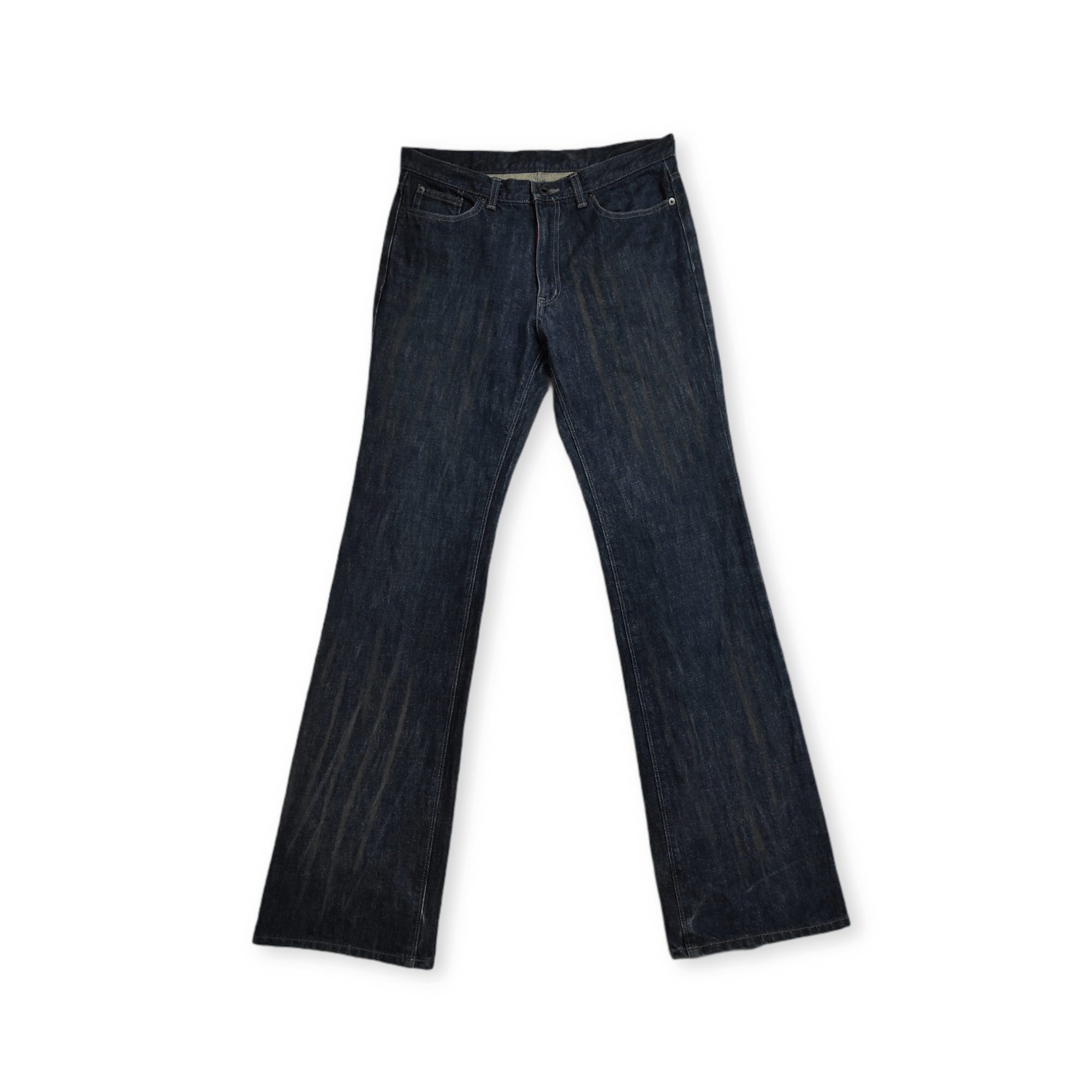 Japanese Brand 291295 HOMME ROUGH RIDERS painter flare jeans Size US 31 - 1 Thumbnail