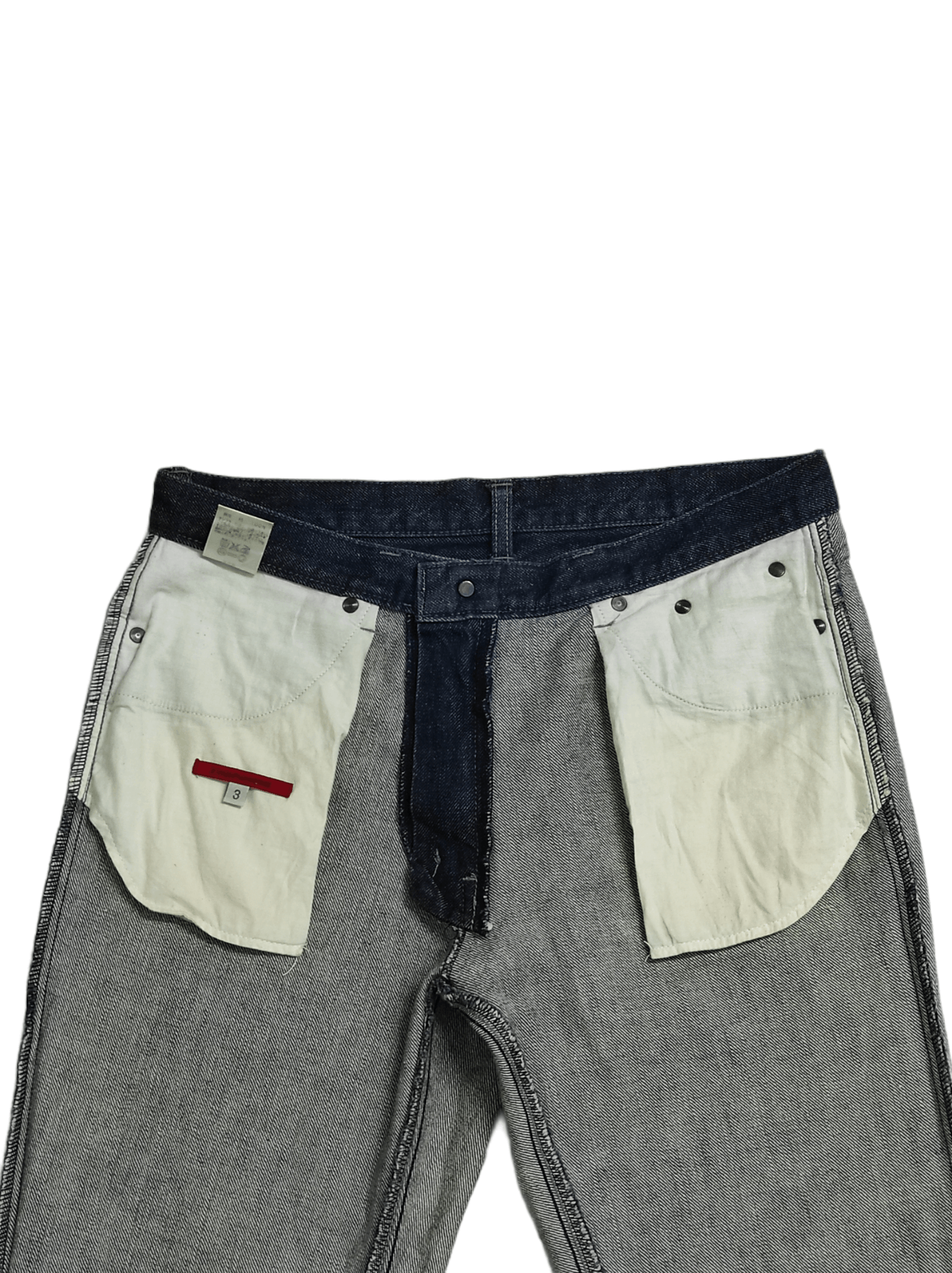 Japanese Brand 291295 HOMME ROUGH RIDERS painter flare jeans Size US 31 - 10 Thumbnail