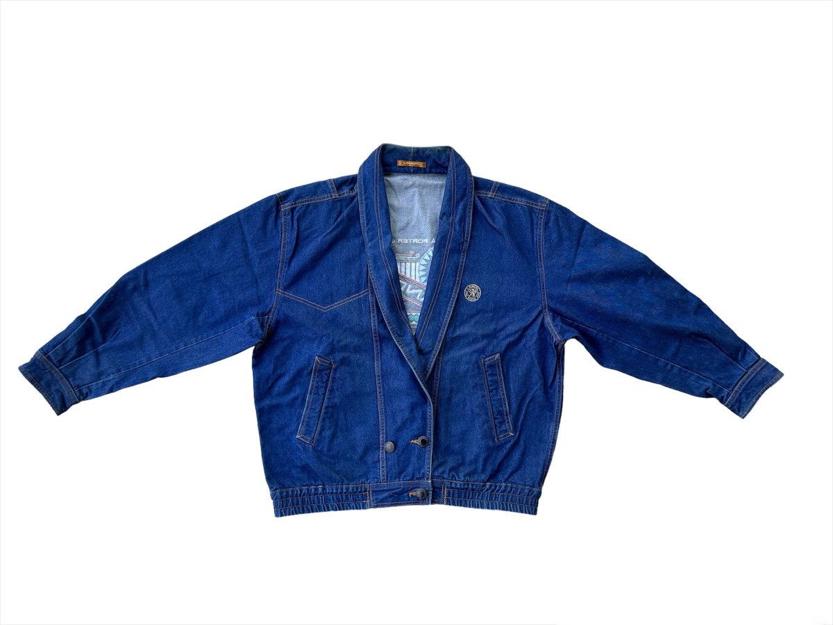 Lancel Lancel Paris big logo shawl collar blue denim jacket Size US L / EU 52-54 / 3 - 10 Thumbnail
