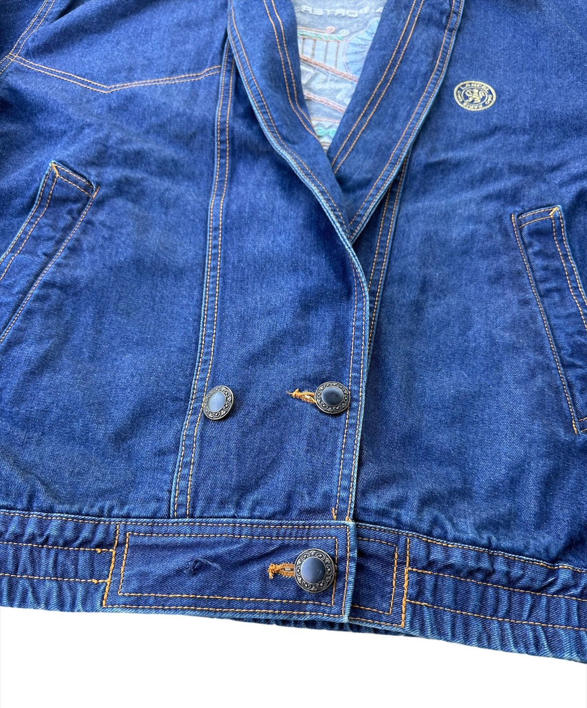Lancel Lancel Paris big logo shawl collar blue denim jacket Size US L / EU 52-54 / 3 - 5 Thumbnail