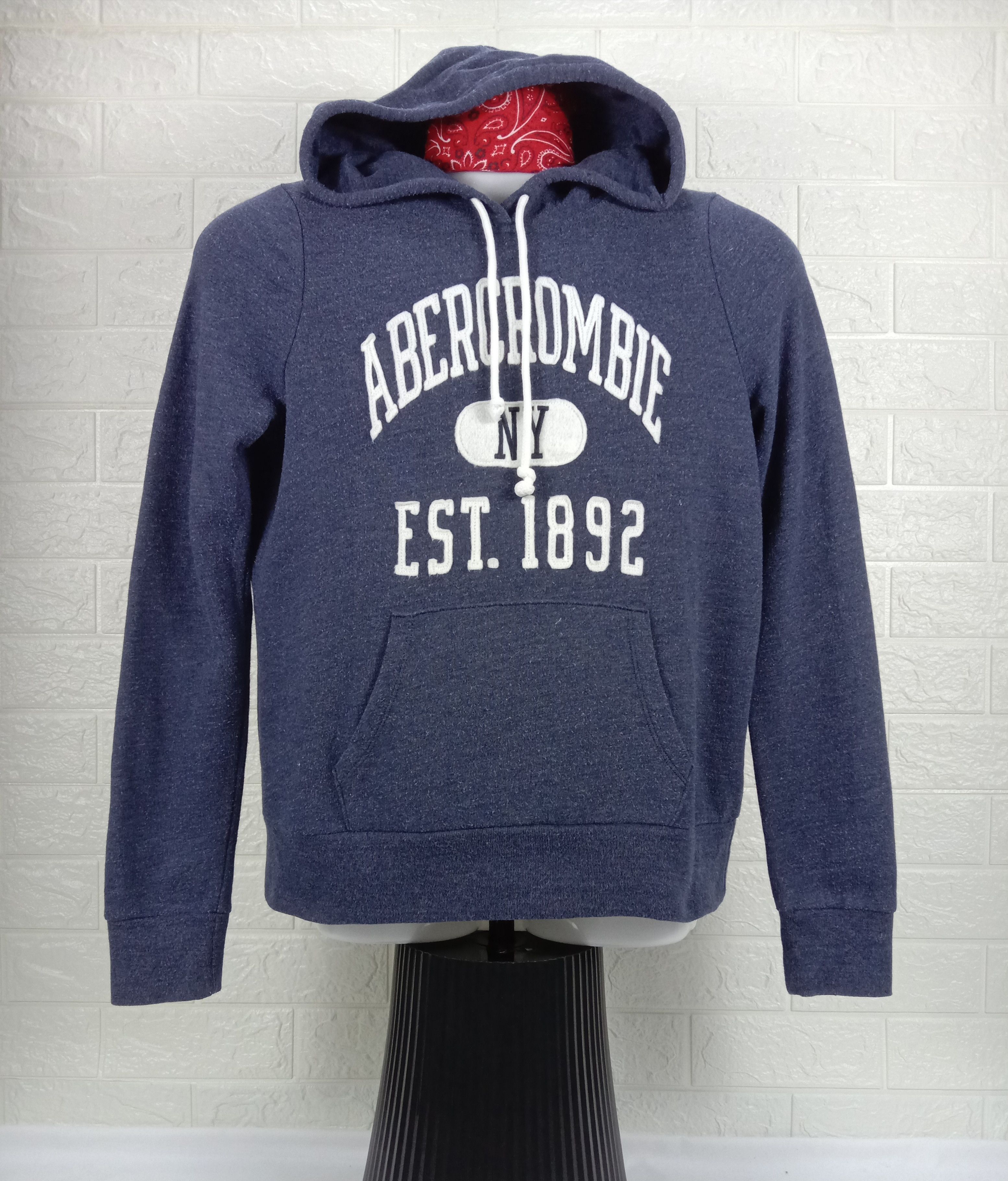 image of Abercrombie Fitch x Vintage Abercrombie & Fitch Ny Spellout Hoodie Sweatshirt, Men's (Size Medium)