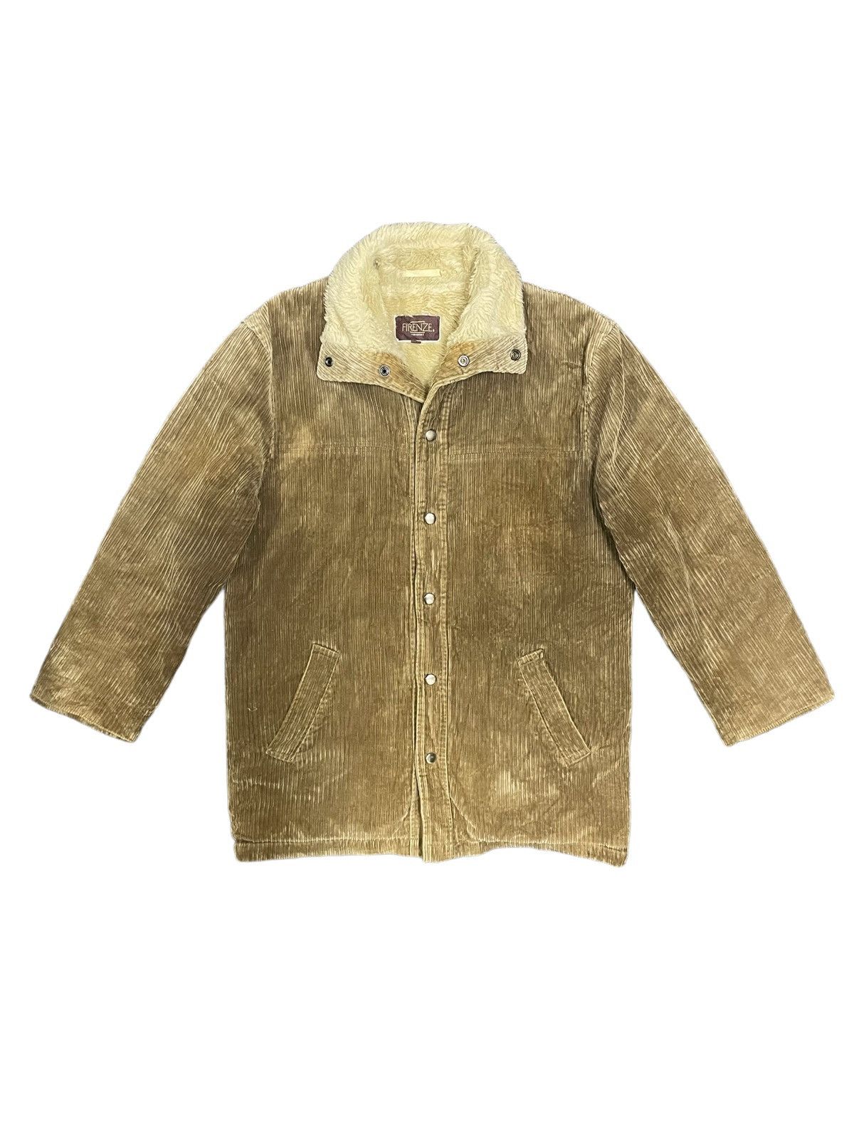 Japanese Brand Corduroy Faux Fur Lining Chore Jacket