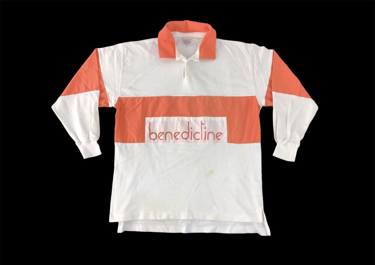 Japanese Brand × Vintage French Vintage Sport Benedictine Colour Block Polo Tee Size US L / EU 52-54 / 3 - 1 Thumbnail