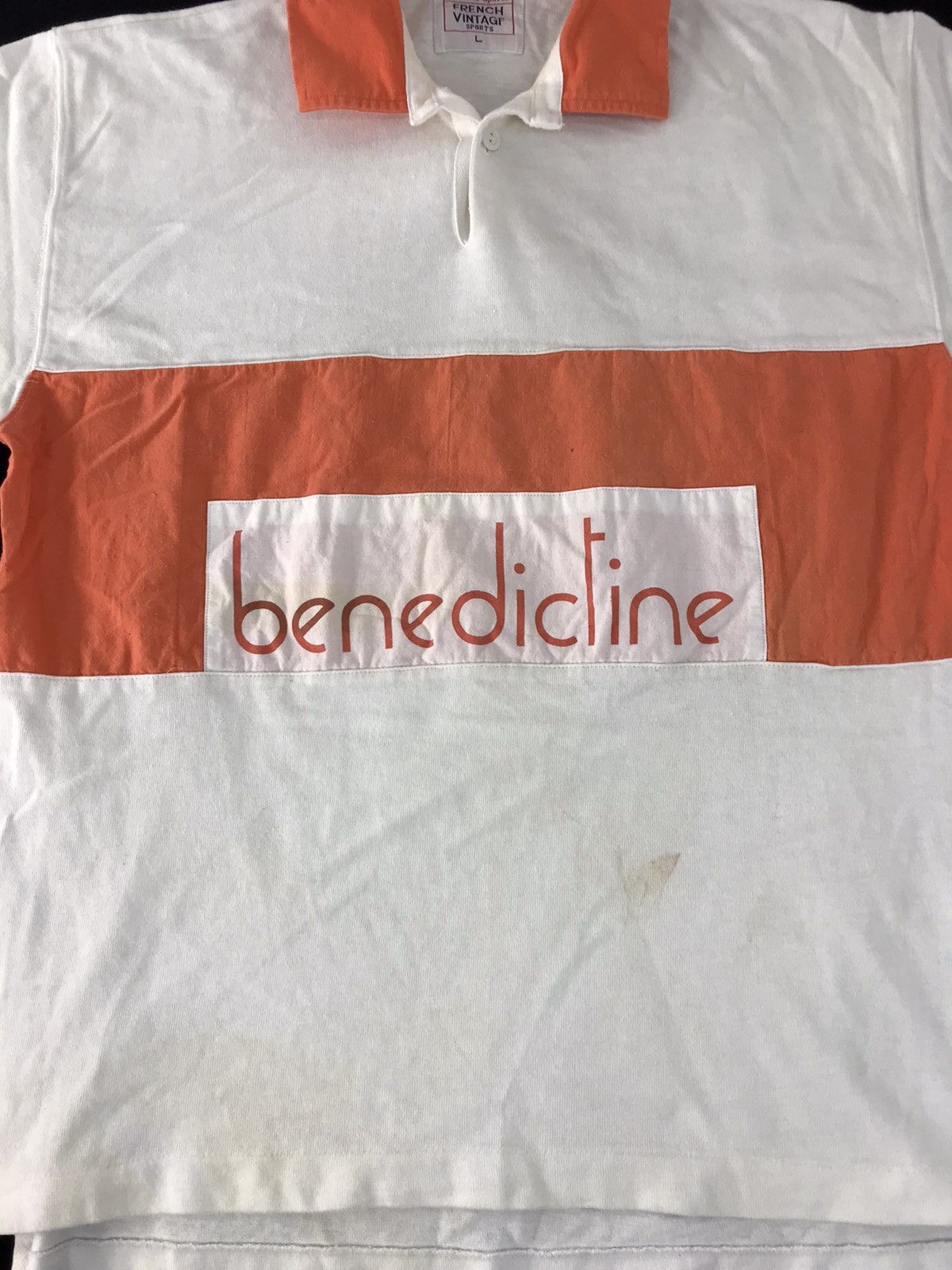 Japanese Brand × Vintage French Vintage Sport Benedictine Colour Block Polo Tee Size US L / EU 52-54 / 3 - 9 Thumbnail