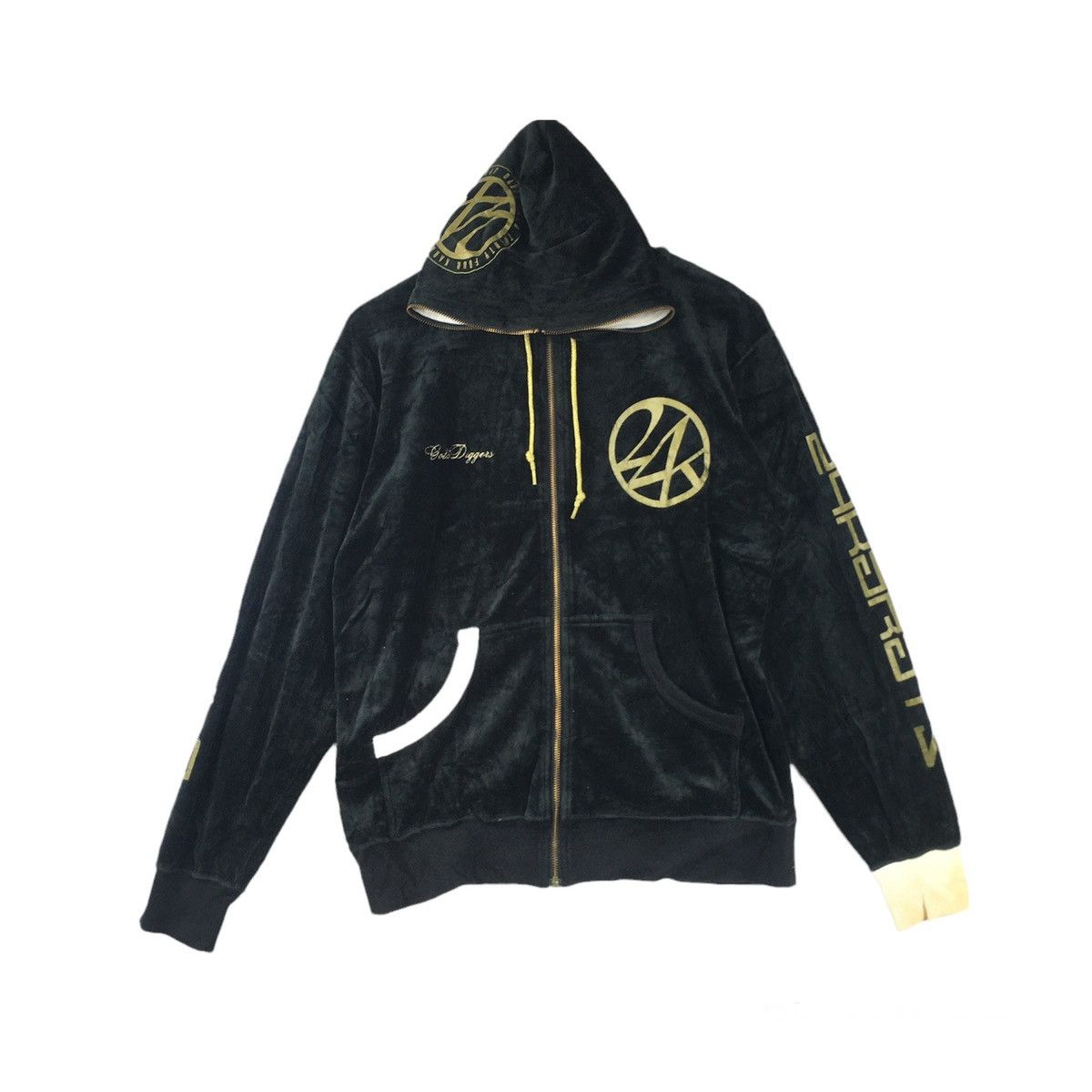 Japanese Brand Vintage Y2K 24 Karats Spellout Logo Velvet Fullzip Hoodie Size US M / EU 48-50 / 2 - 1 Thumbnail