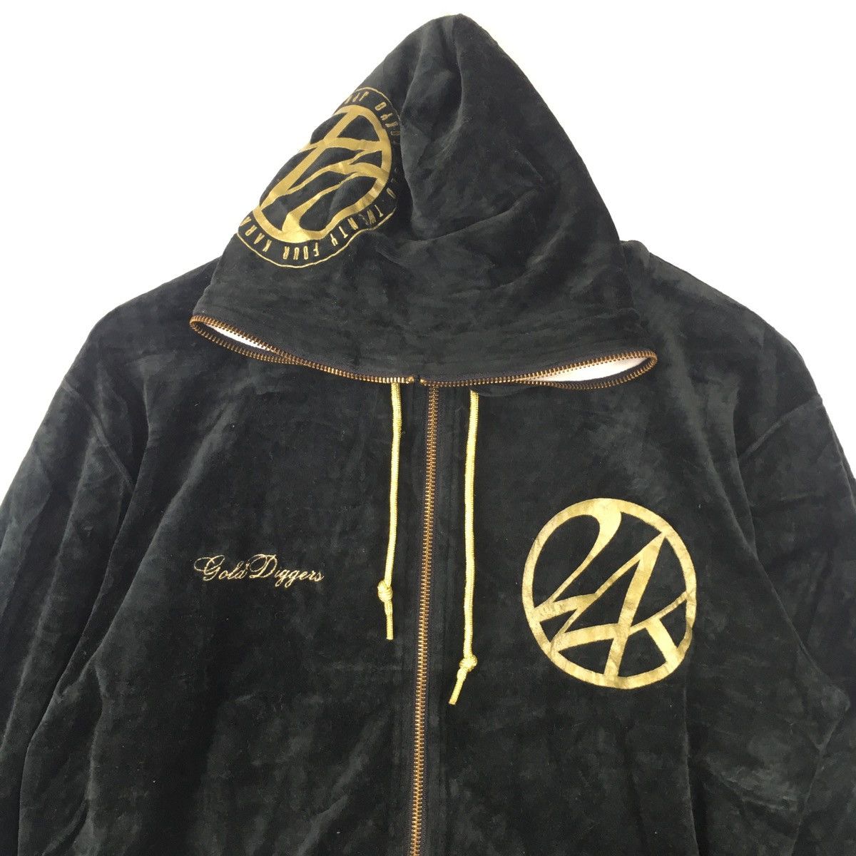 Japanese Brand Vintage Y2K 24 Karats Spellout Logo Velvet Fullzip Hoodie Size US M / EU 48-50 / 2 - 2 Thumbnail