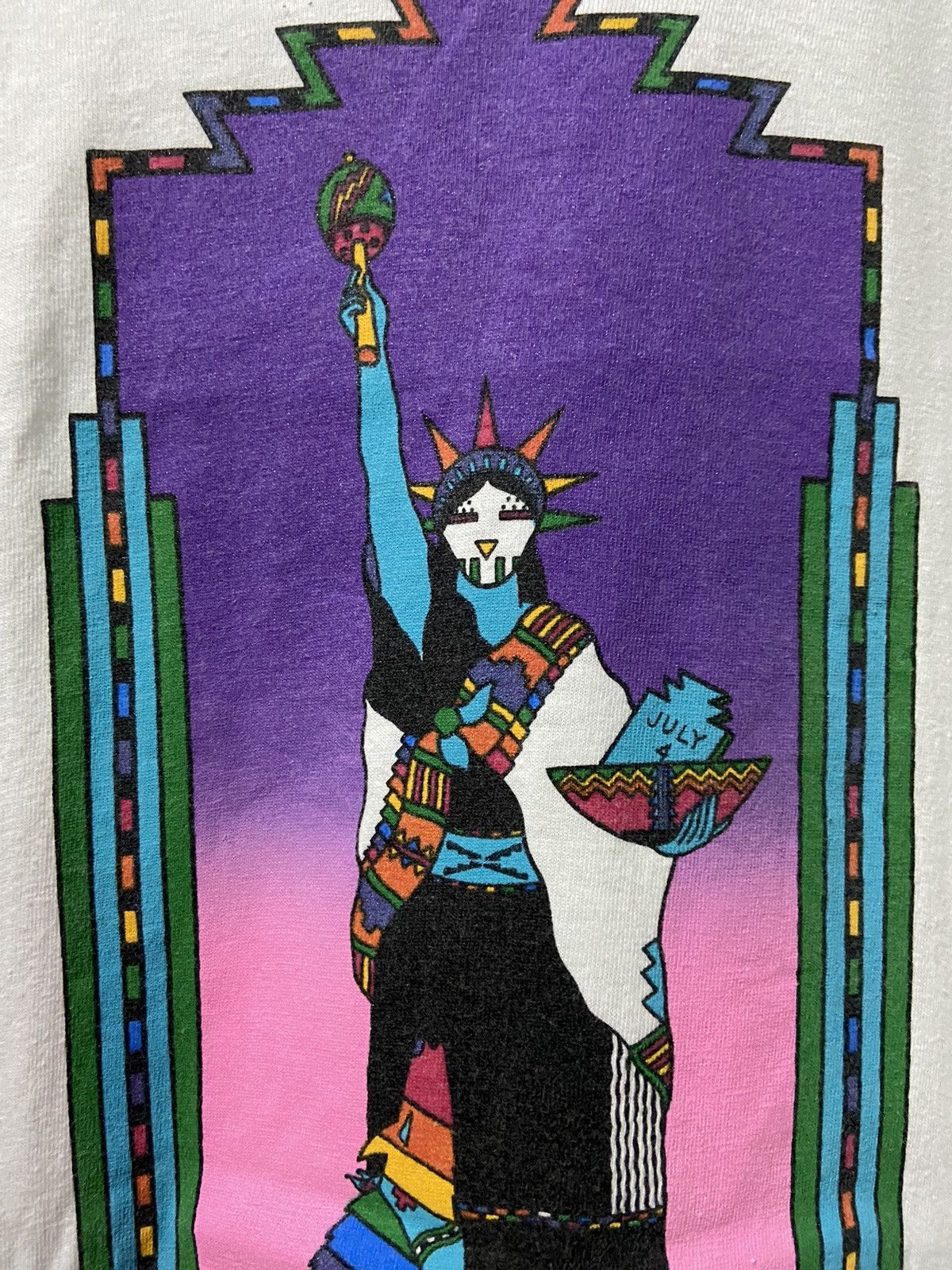 Fuck Art, Make Tees × Vintage 80s Art Tavlos Artist Ms.liberty kachina mana and friend M L Size US L / EU 52-54 / 3 - 7 Thumbnail