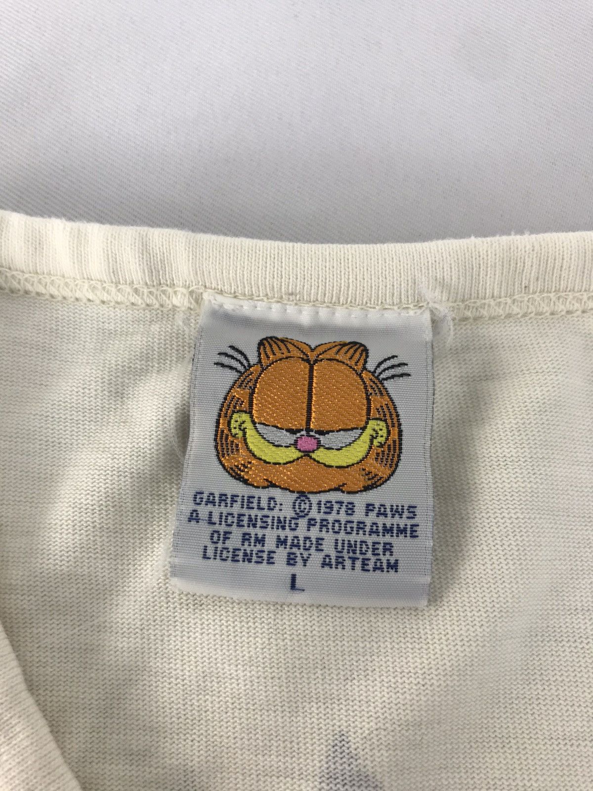 Vintage Vintage 90s Garfield Bored In The Usa Big Logo T-shirt Size US L / EU 52-54 / 3 - 4 Thumbnail